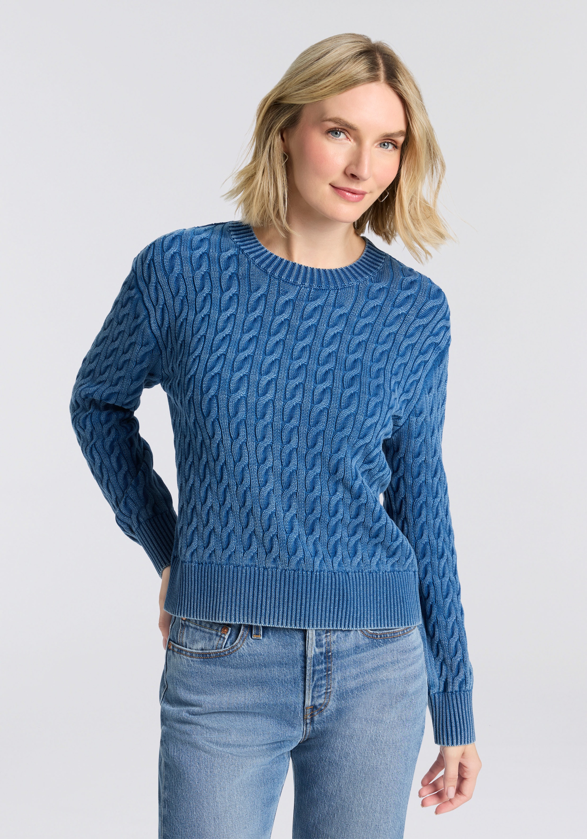 Levi's® Rundhalspullover »BOYFRIEND CREW PU« Mit Zopfmuster