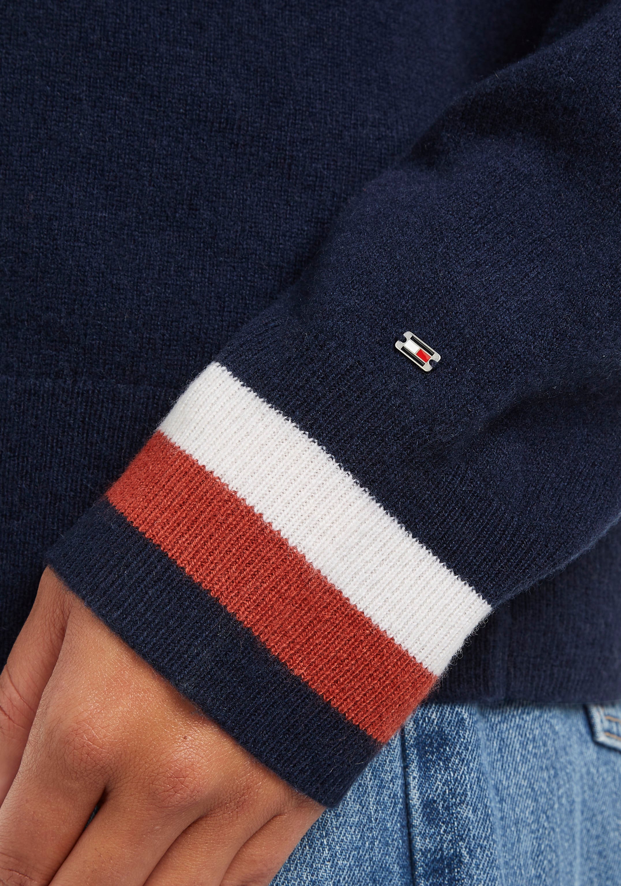 Tommy Hilfiger Strickjacke »GLOBAL STP WOOL CASH CARDIGAN«, mit Tommy Hilfiger Global Stripe