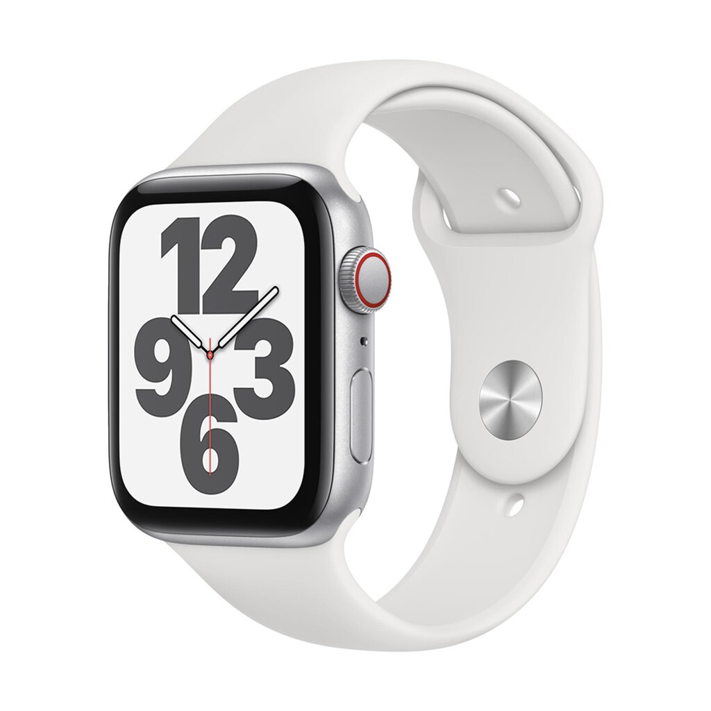 Apple Smartwatch »Serie SE, GPS Cellular, 44 mm Aluminium-Gehäuse mit Sportarmband«, (Watch OS)