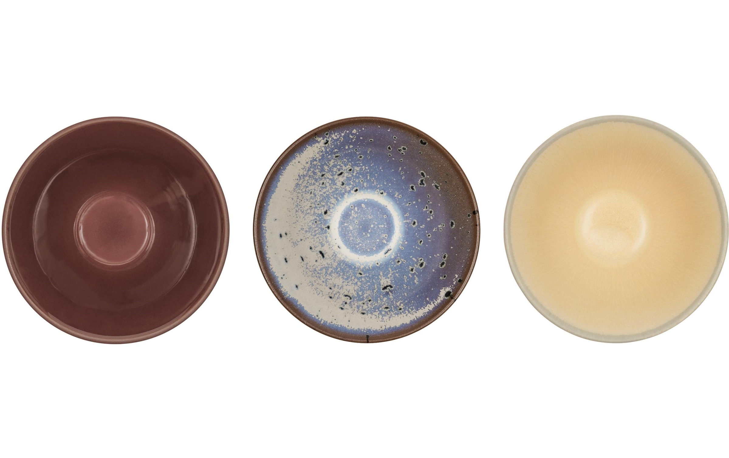 OYOY Schale »Yuka 3 Stück, Blau/Nature/Terracotta«, 3 tlg., aus Steingut