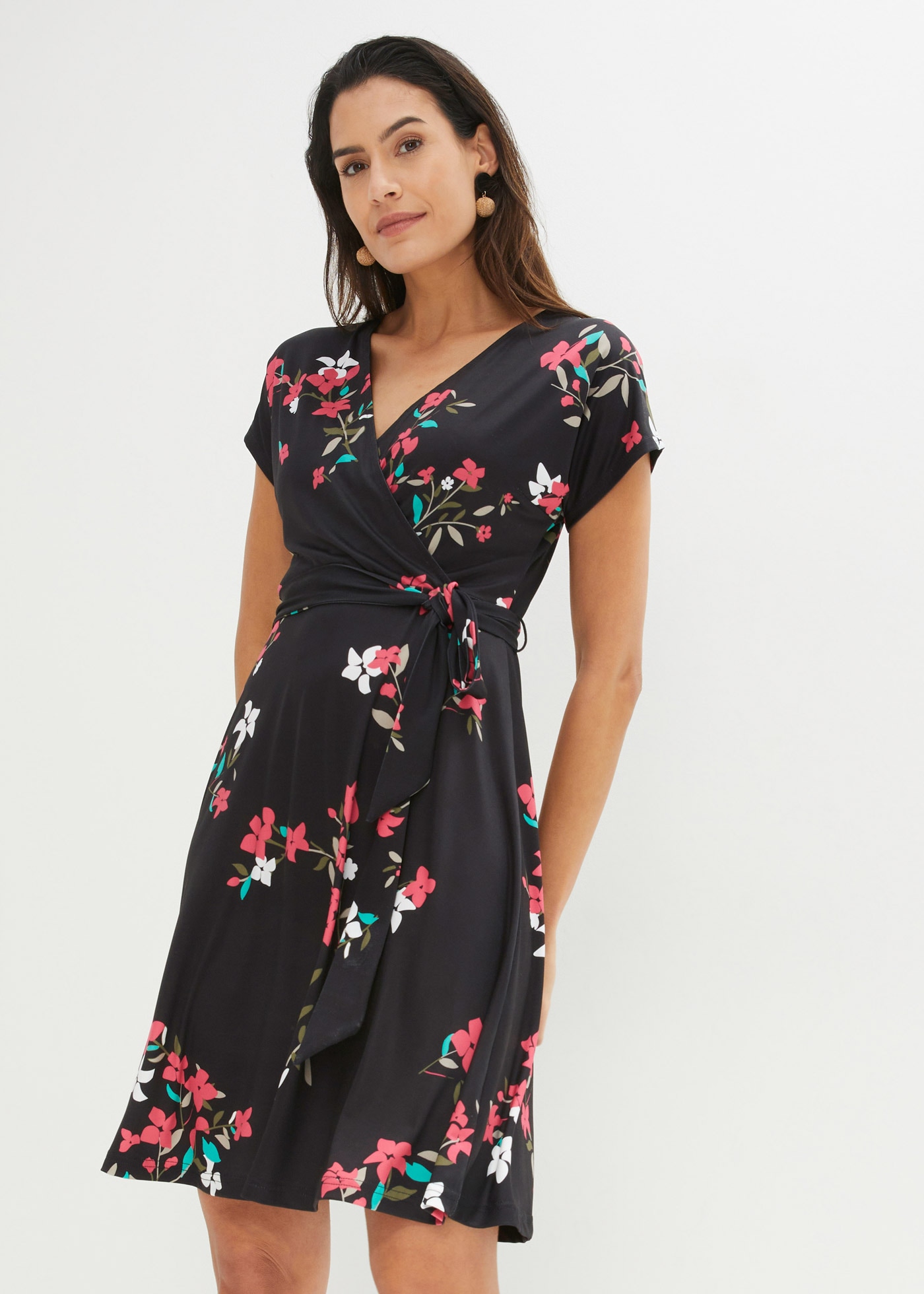 bonprix Jerseykleid für festliche Anlässe, Kurzarm, figurumspielende Passform