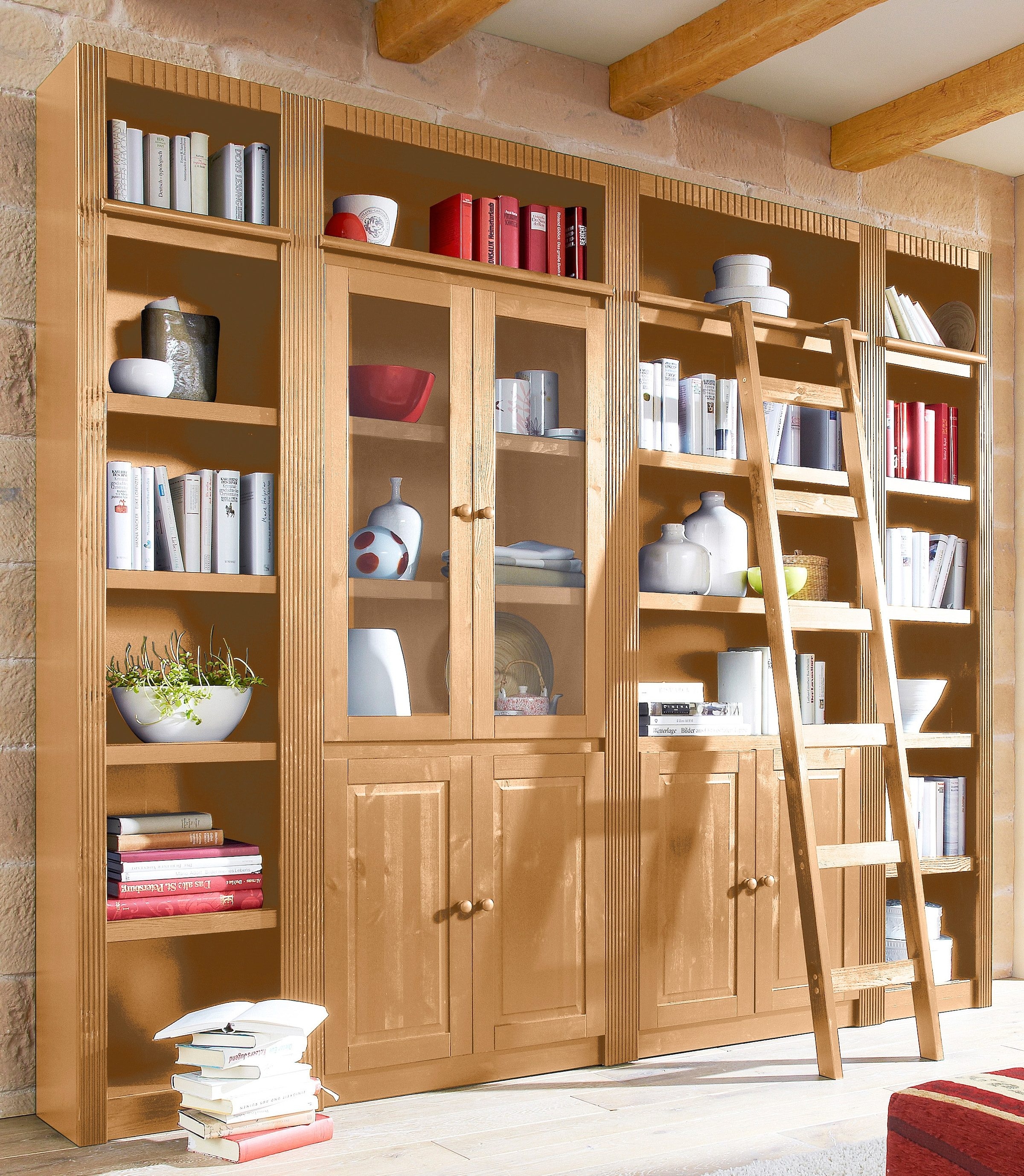 Home affaire Bücherwand »Bergen«, aus massivem schönen Kiefernholz, Breite  255 cm online bestellen | Jelmoli-Versand