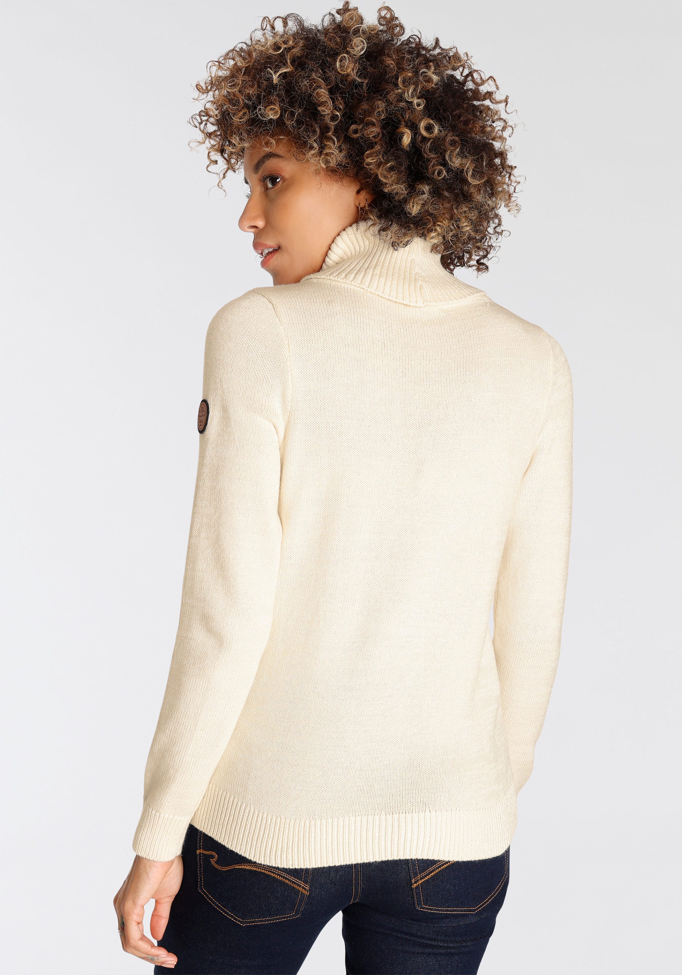 KangaROOS Rollkragenpullover, mit tollem Zopf-Strickmuster
