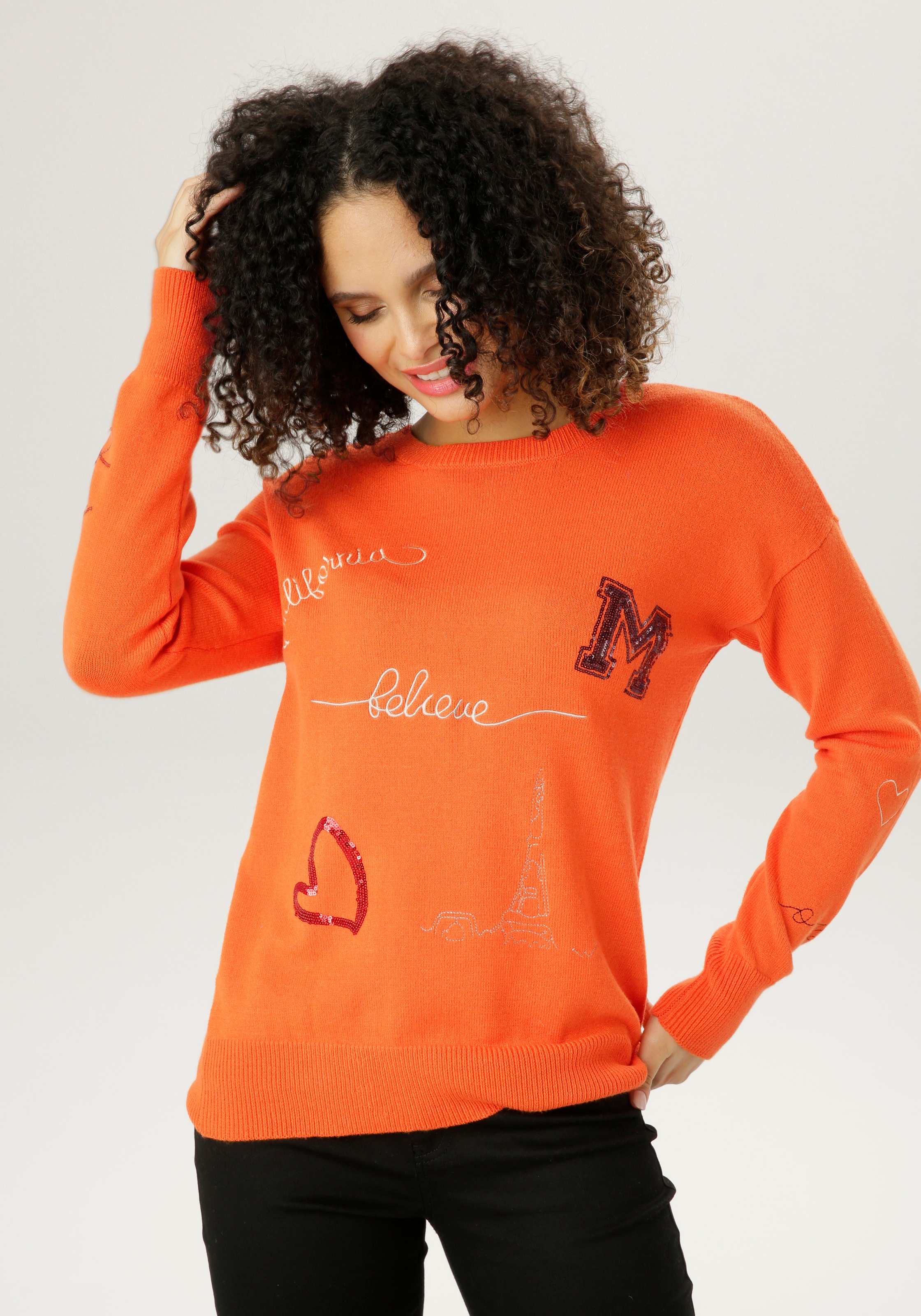 Aniston SELECTED Strickpullover, mit Pailletten kaufen