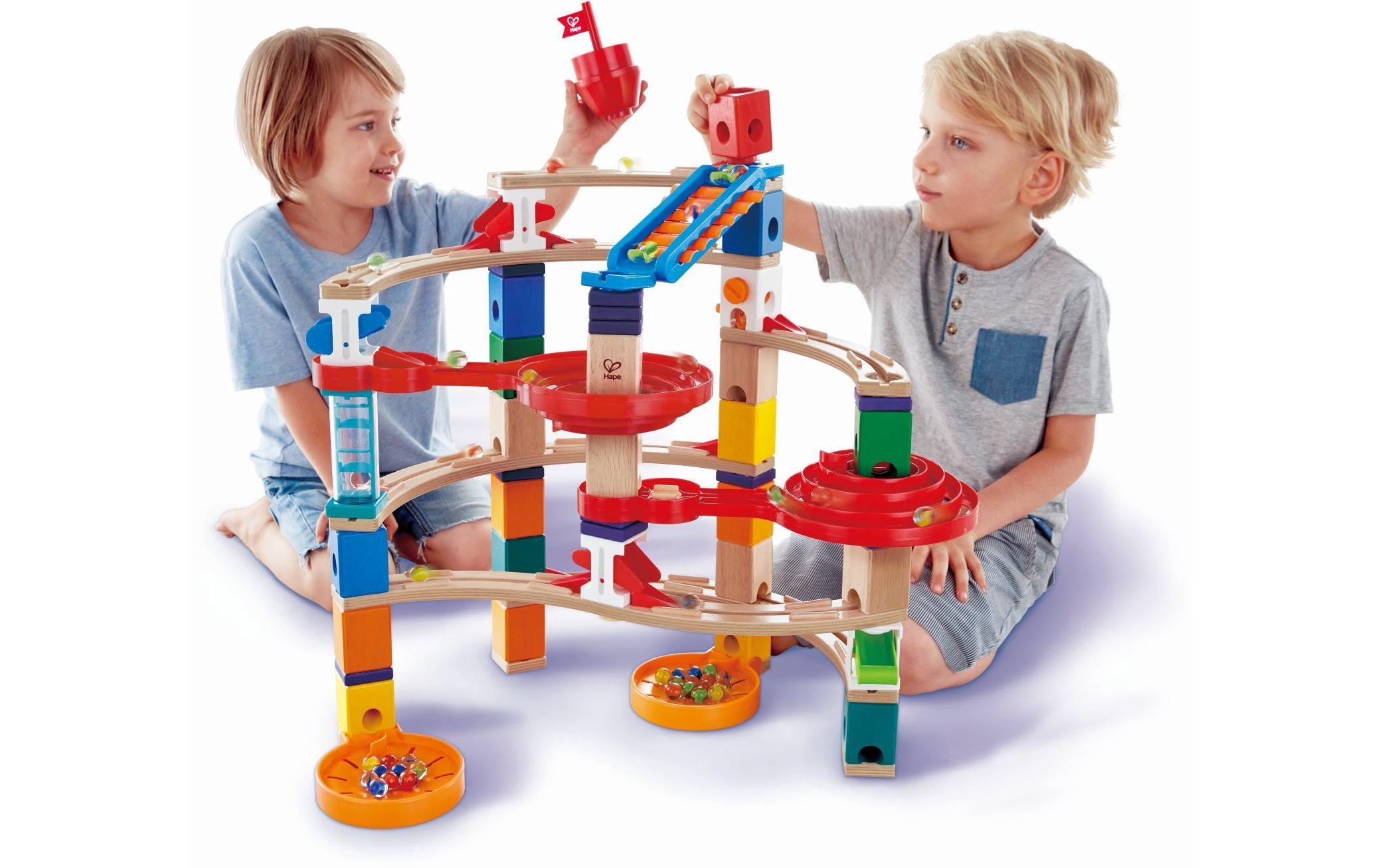 Hape Kugelbahn »Quadrilla Super Spiralburg & Endspurt«, (107 tlg.)