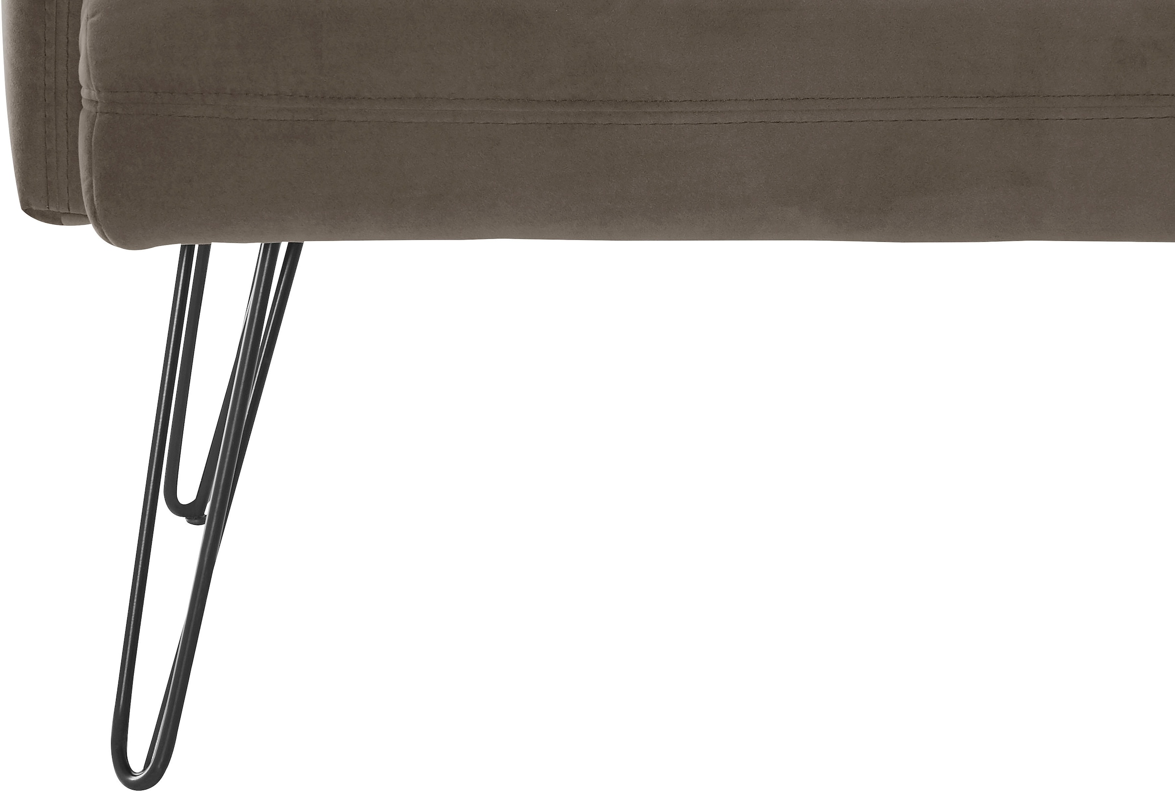 exxpo - sofa fashion Eckbank »Doppio, Chesterfield Optik, komfortabel und bequem, hohe Designfüsse«, Frei im Raum stellbar