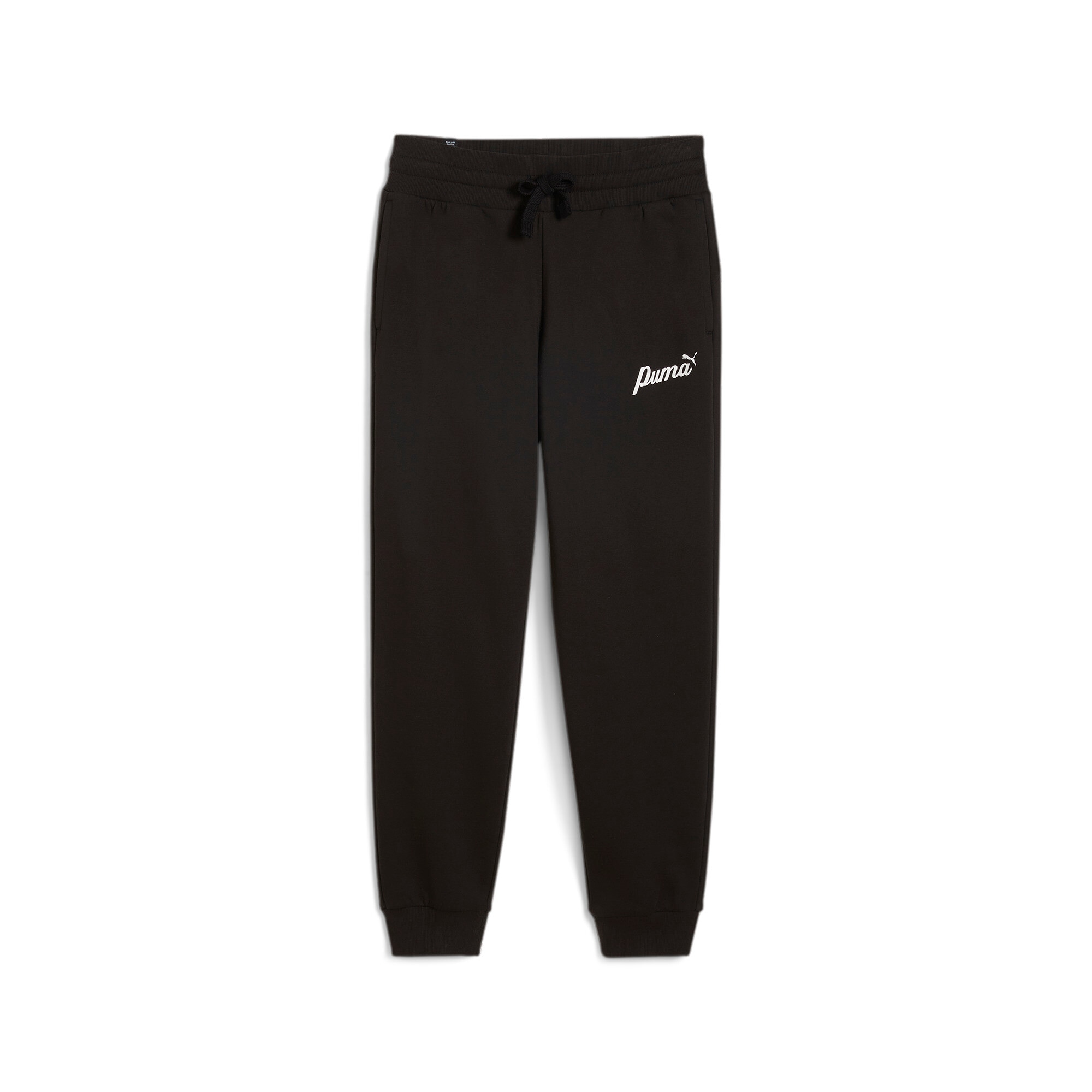 PUMA Trainingshose »ESS+ SCRIPT PANTS FL« für entspanntes Loungen, mit Eingrifftaschen, mit Grafik-Print