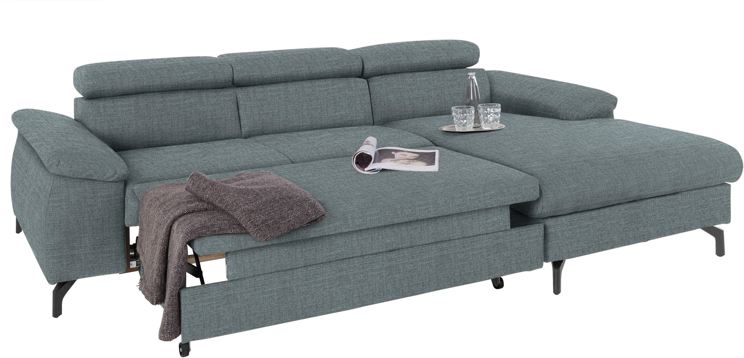 COTTA Ecksofa »Kitty L-Form«, mit Kopfteilverstellung, wahlweise mit Bettfunktion & Bettkasten