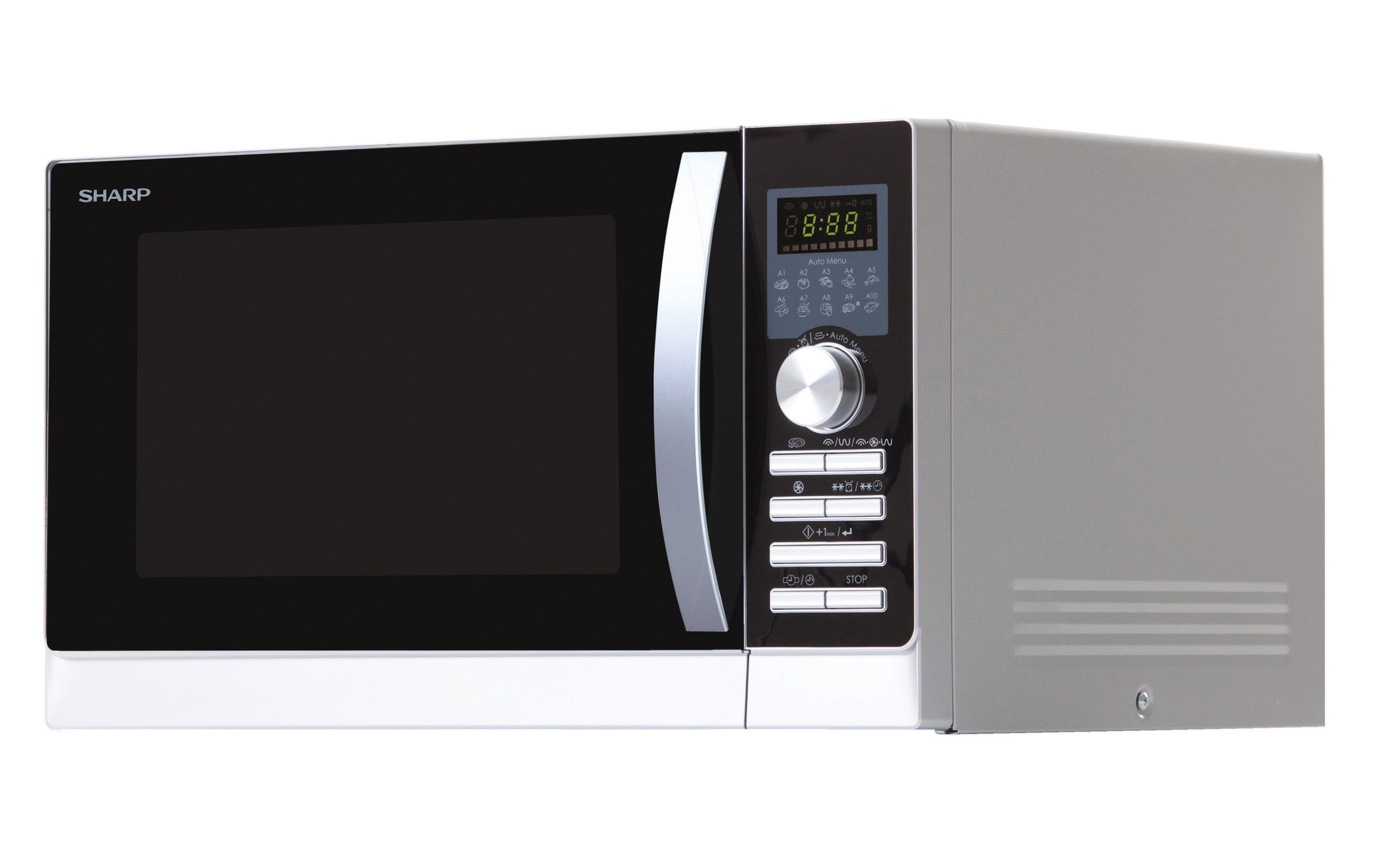 Sharp Mikrowelle »R843INW Schwarz Silberfarben«, 1500 W