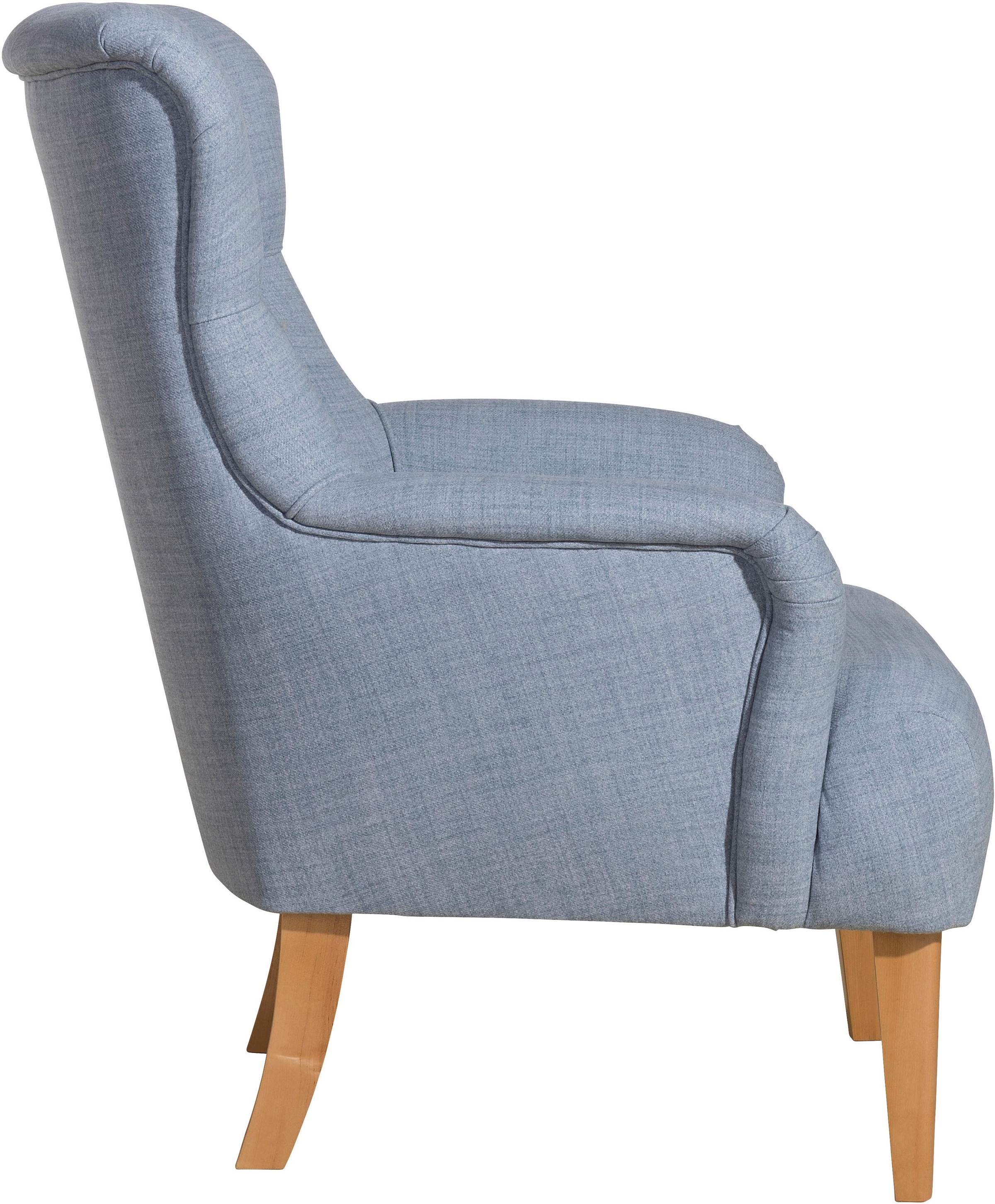 Max Winzer® Sessel »Bradley, Ohrensessel«, im Chesterfield Stil, mit Rautenheftung im Rücken, Hochlehner