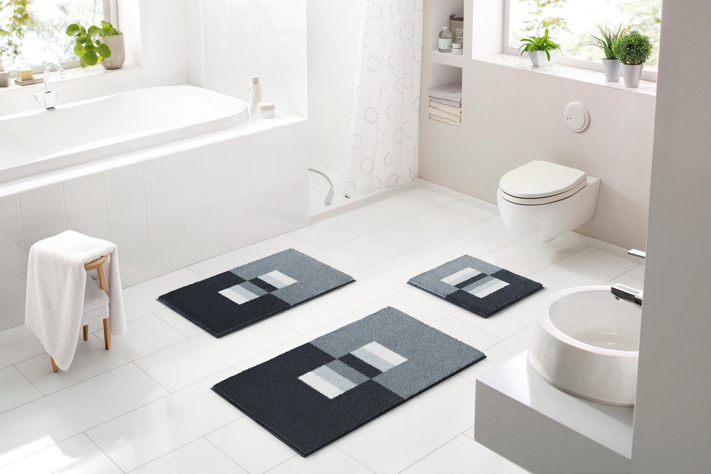Linea Due Badematte »Capricio«, rutschhemmend beschichtet, fussbodenheizungsgeeignet