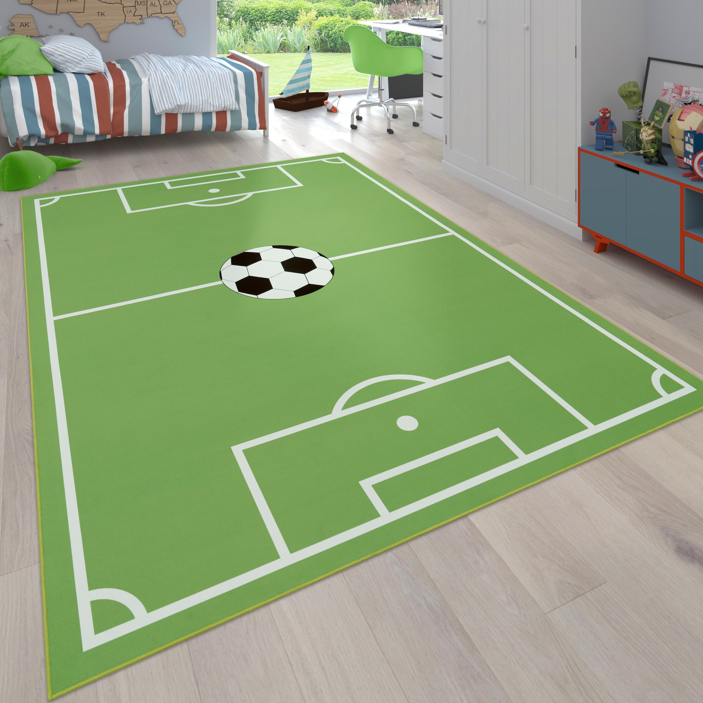 bestellen Fussballfeld, | Home Jelmoli-Versand Paco Kinderteppich Spiel-Teppich, Motiv »Bino Kinderzimmer 568«, online Kurzflor, rechteckig,