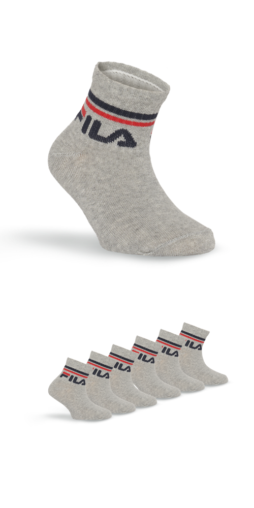 Fila Kurzsocken »JUNIOR UNISEX QUARTER PLAIN SOCKS« 6 Paar tlg. mit eingestricktem Logo im Bündchen, Kindersocken