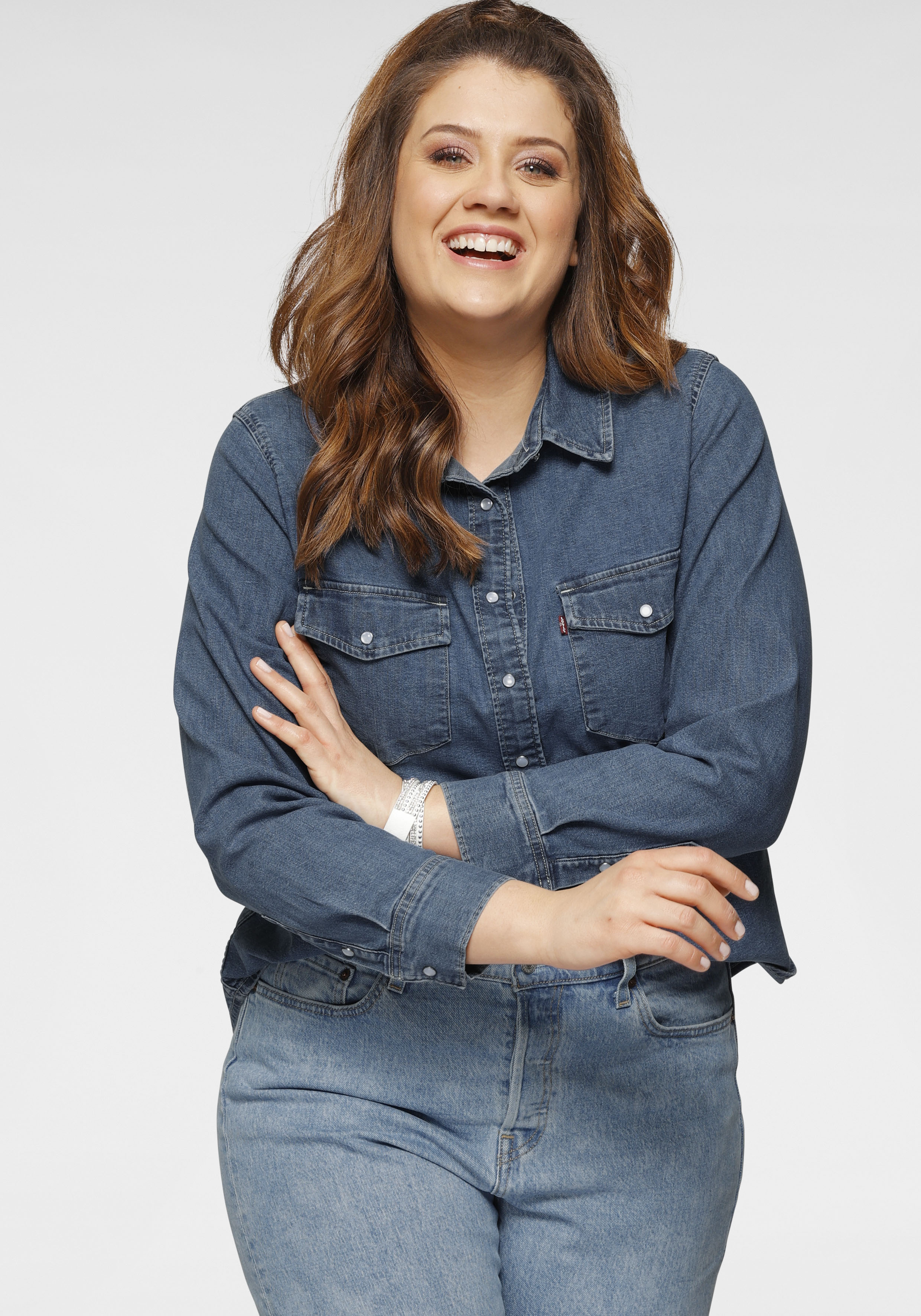 Jeansbluse »ESSENTIAL WESTERN«, mit zwei Brusttaschen und Druckknöpfen
