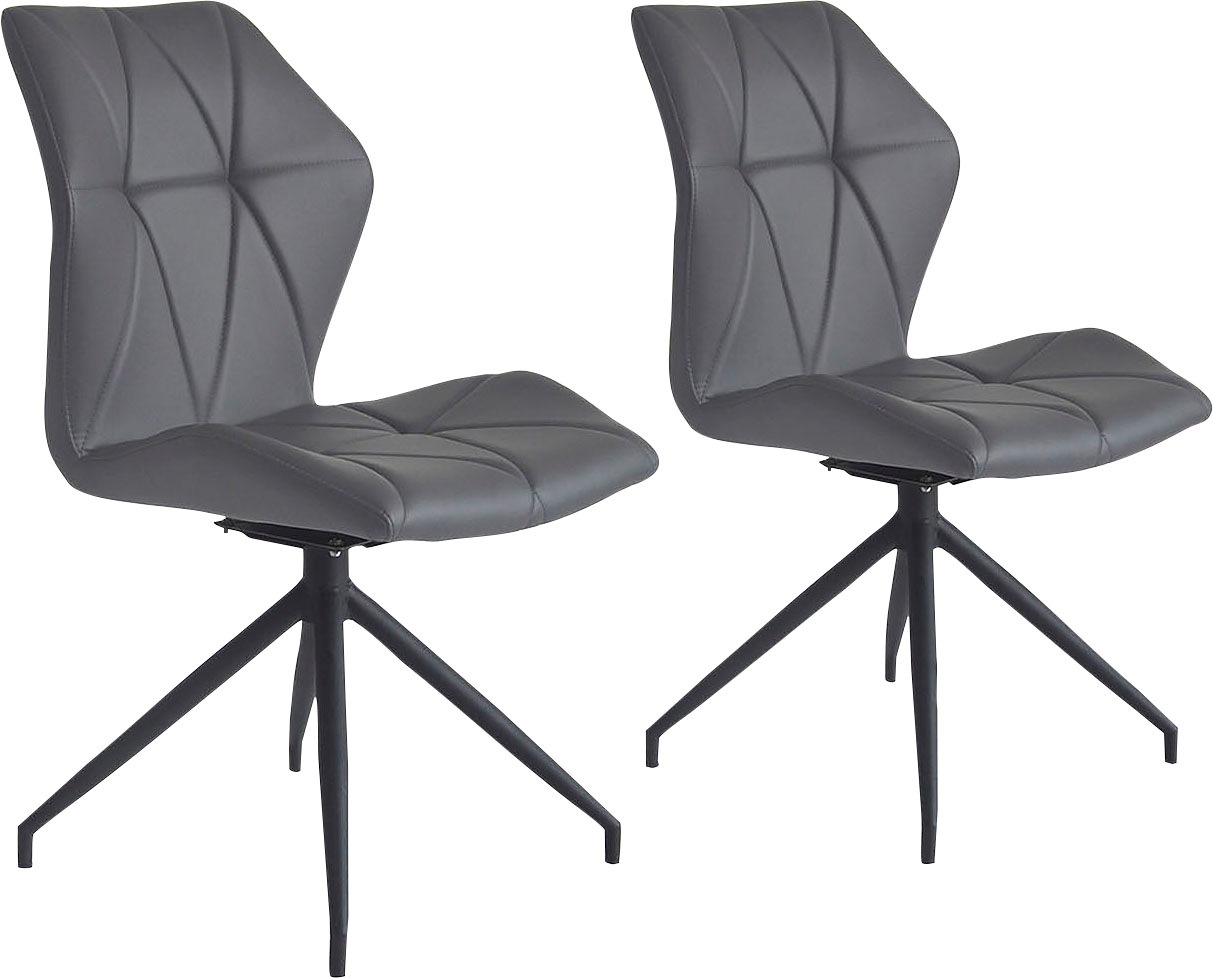 byLIVING Esszimmerstuhl »Imke«, (Set), 2 St., Kunstleder, 2er-Set, gemütlicher Esszimmerstuhl mit Steppung, 360 Grad drehbar