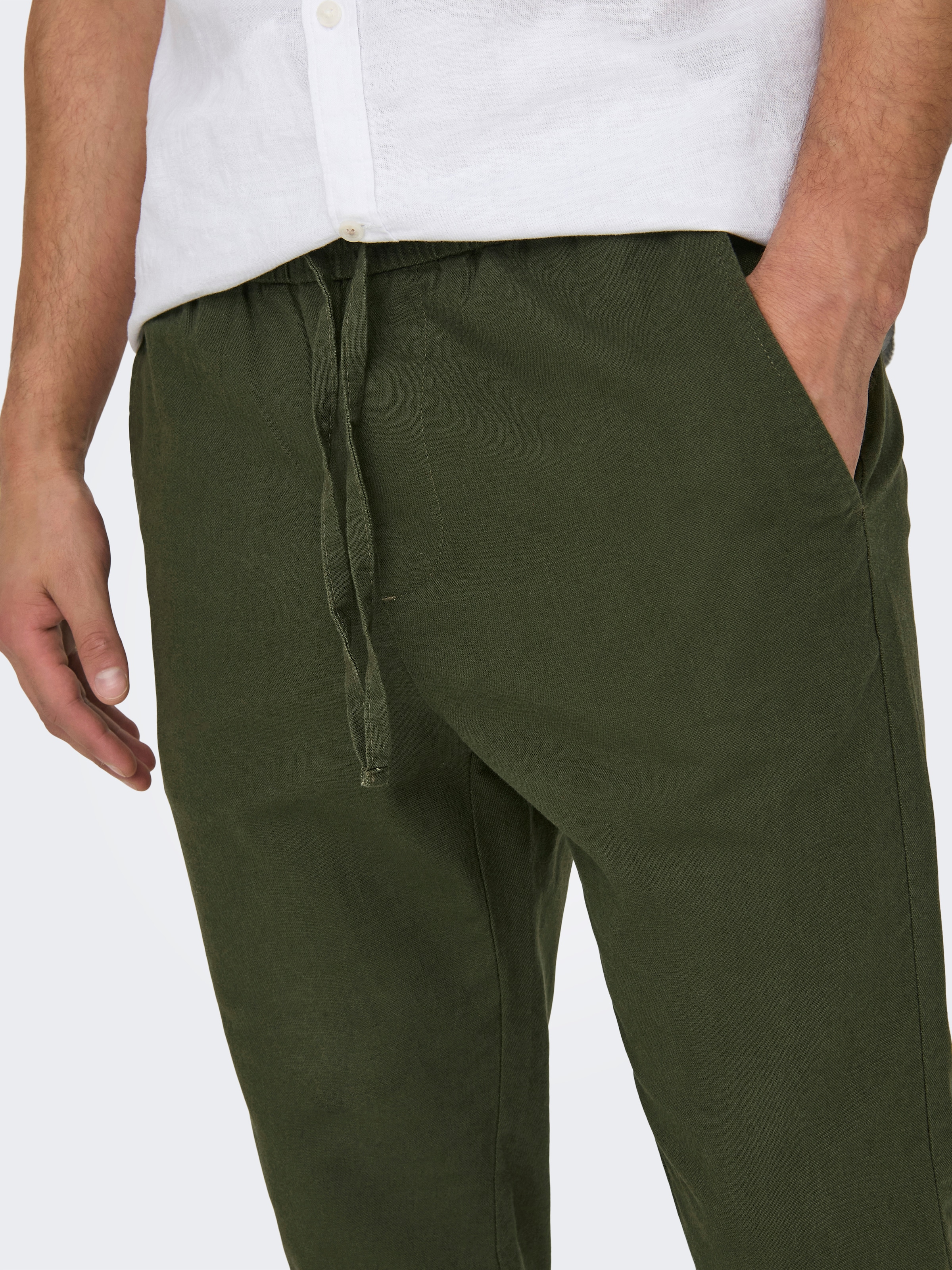 ONLY & SONS Stoffhose »ONSLINUS CROP 0007 COT LIN PNT NOOS«, mit Leinen