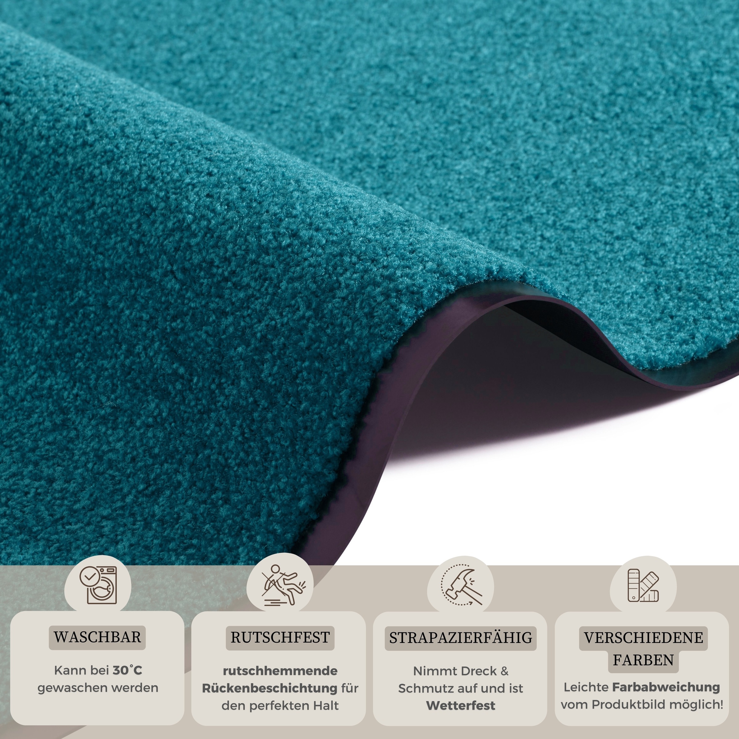 my home Fussmatte »Clean & Walk«, rechteckig, 7 mm Höhe, Schmutzfangmatte, Türmatte, In- und Outdoor, Teppich, Läufer, waschbar