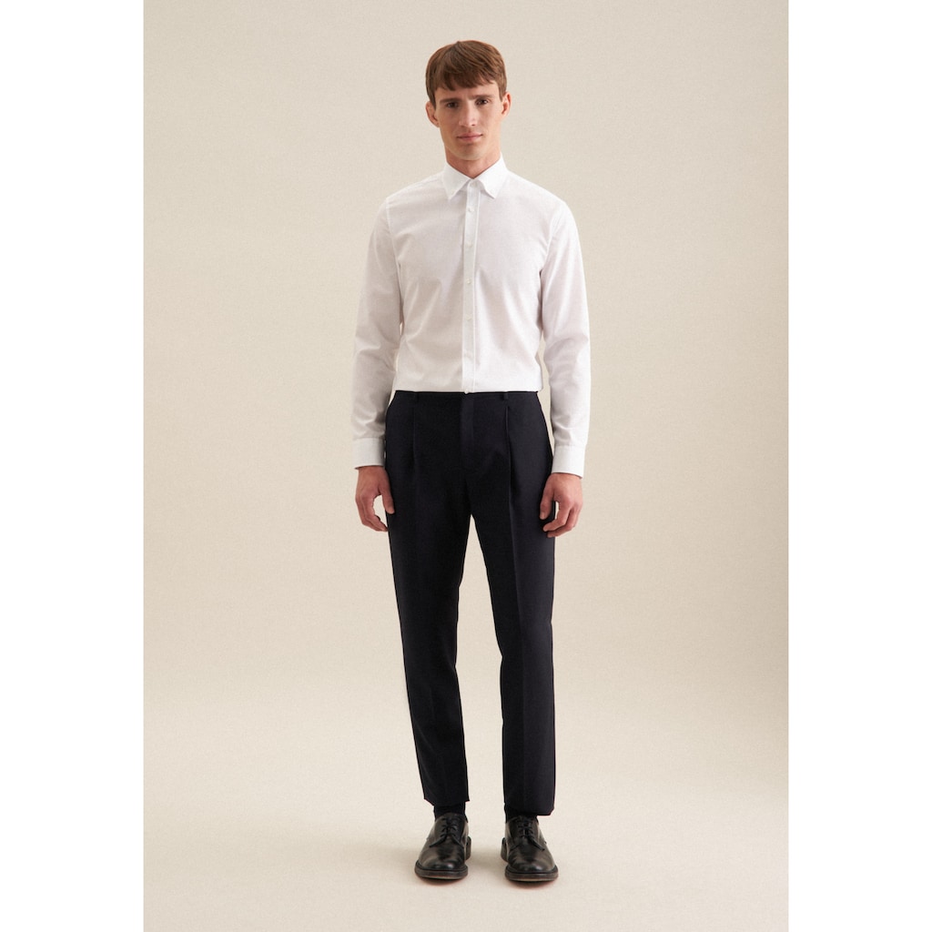 seidensticker Businesshemd »Slim«, Slim Langarm Button-Down-Kragen Uni