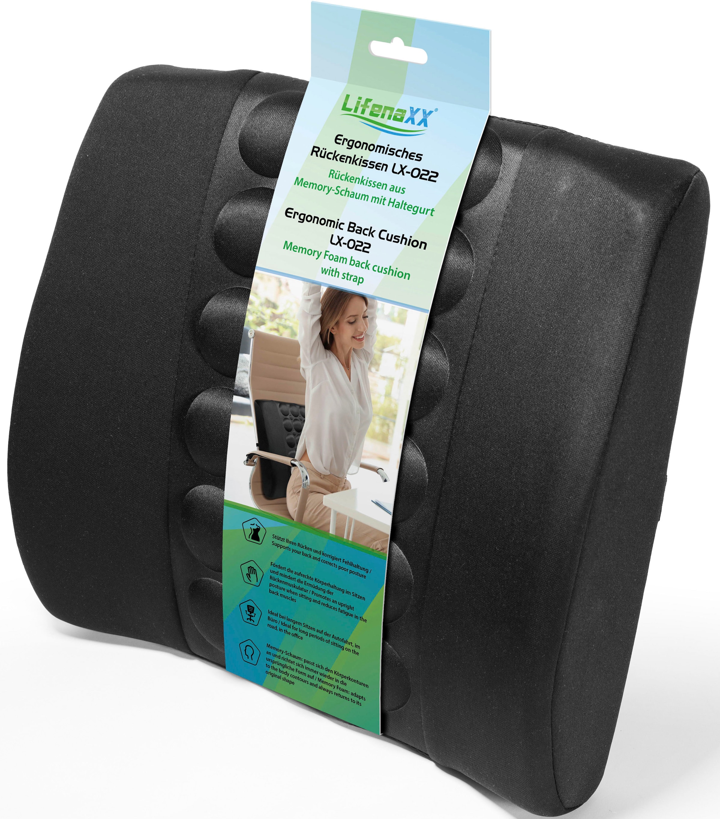 Technaxx Stuhlkissen »Lifenaxx ergonomisches Rückenkissen LX-022«