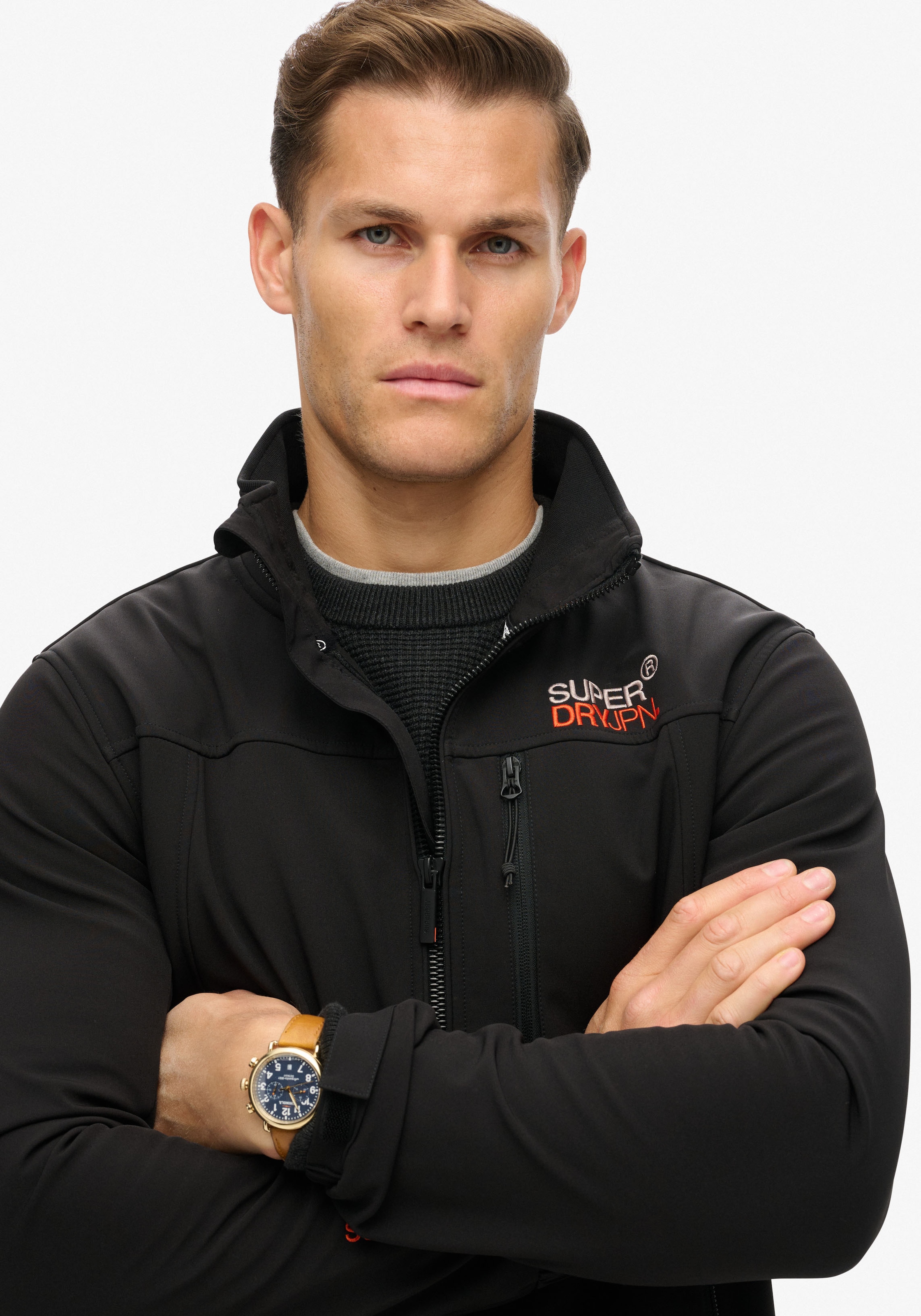 Superdry Outdoorjacke »SOFTSHELL TREKKER TRACK JACKET«, mit Kapuze