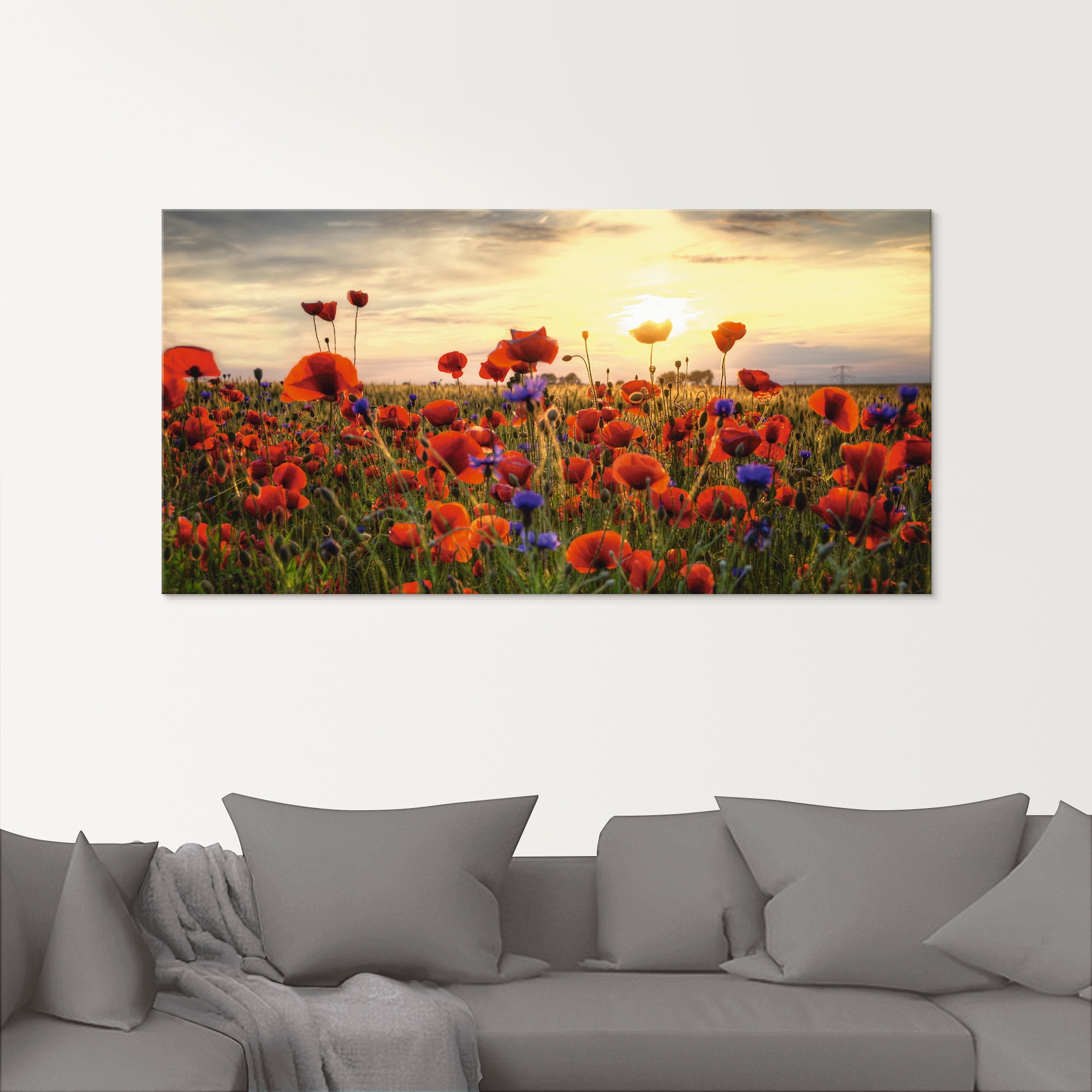 Artland Glasbild »Mohnblumen«, Blumen, (1 St.), in verschiedenen Grössen
