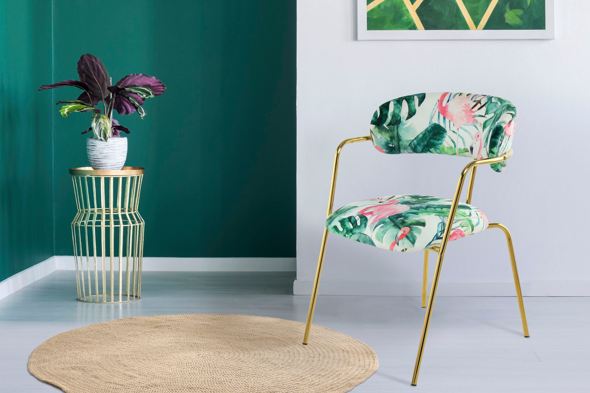 Kayoom Stuhl »Forest 425 2er-Set, samtweicher Bezug mit hohem Sitzkomfort«, (Set), 2 St., Samtoptik, elegant, gute Stabilität durch hochwertige Verarbeitung