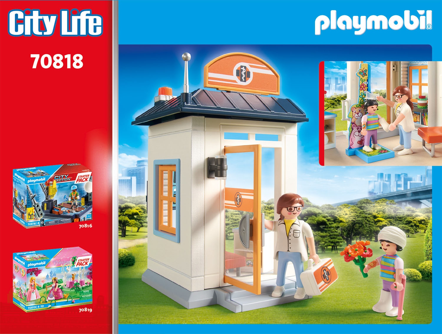 Playmobil® Konstruktions-Spielset »Starter Pack Kinderärztin (70818), My City Life«, (57 St.), Made in Germany