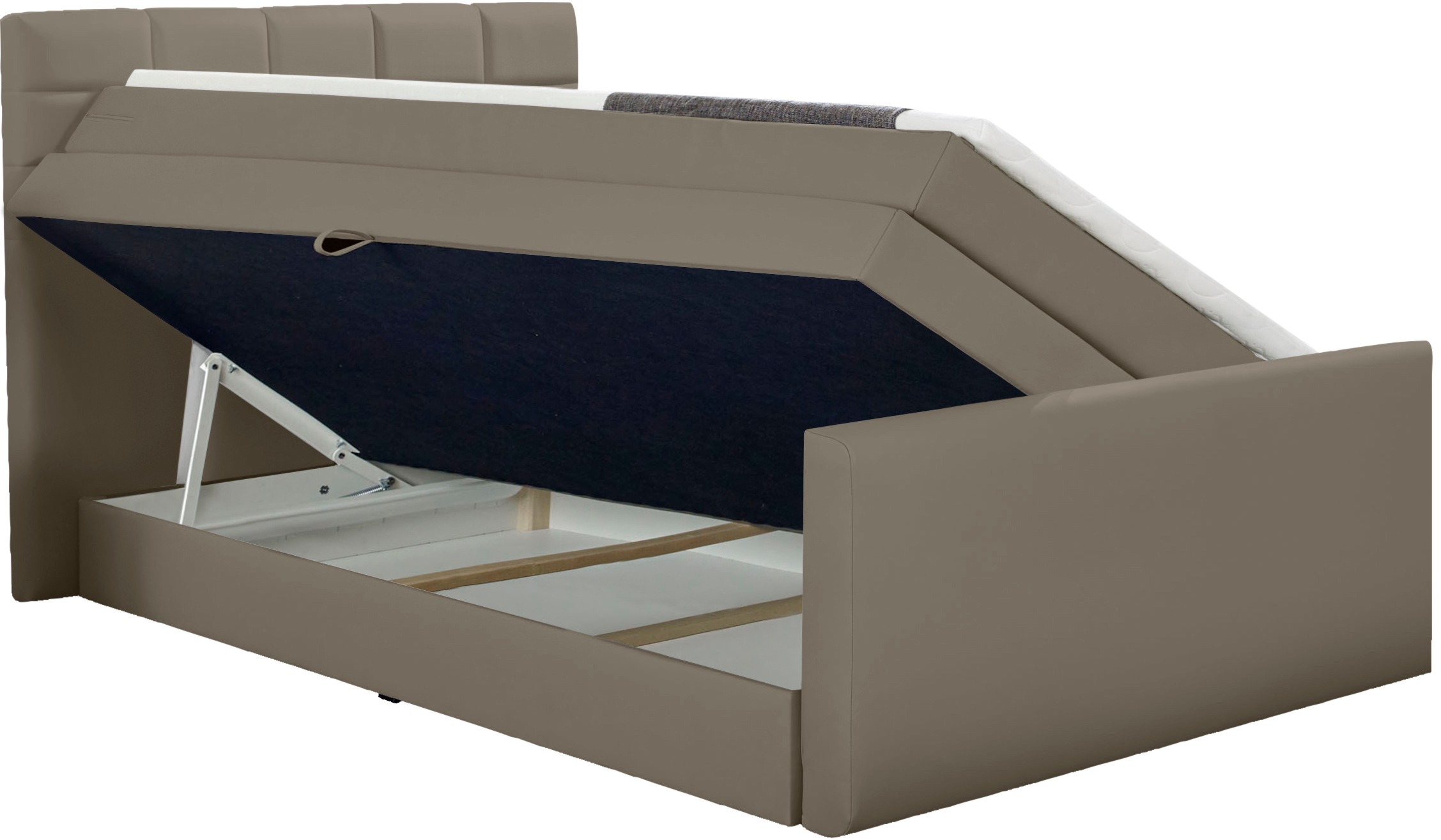 INOSIGN Boxspringbett »Lethbridge«, inkl. Bettkasten und Topper, zwei Matratzenarten in H2
