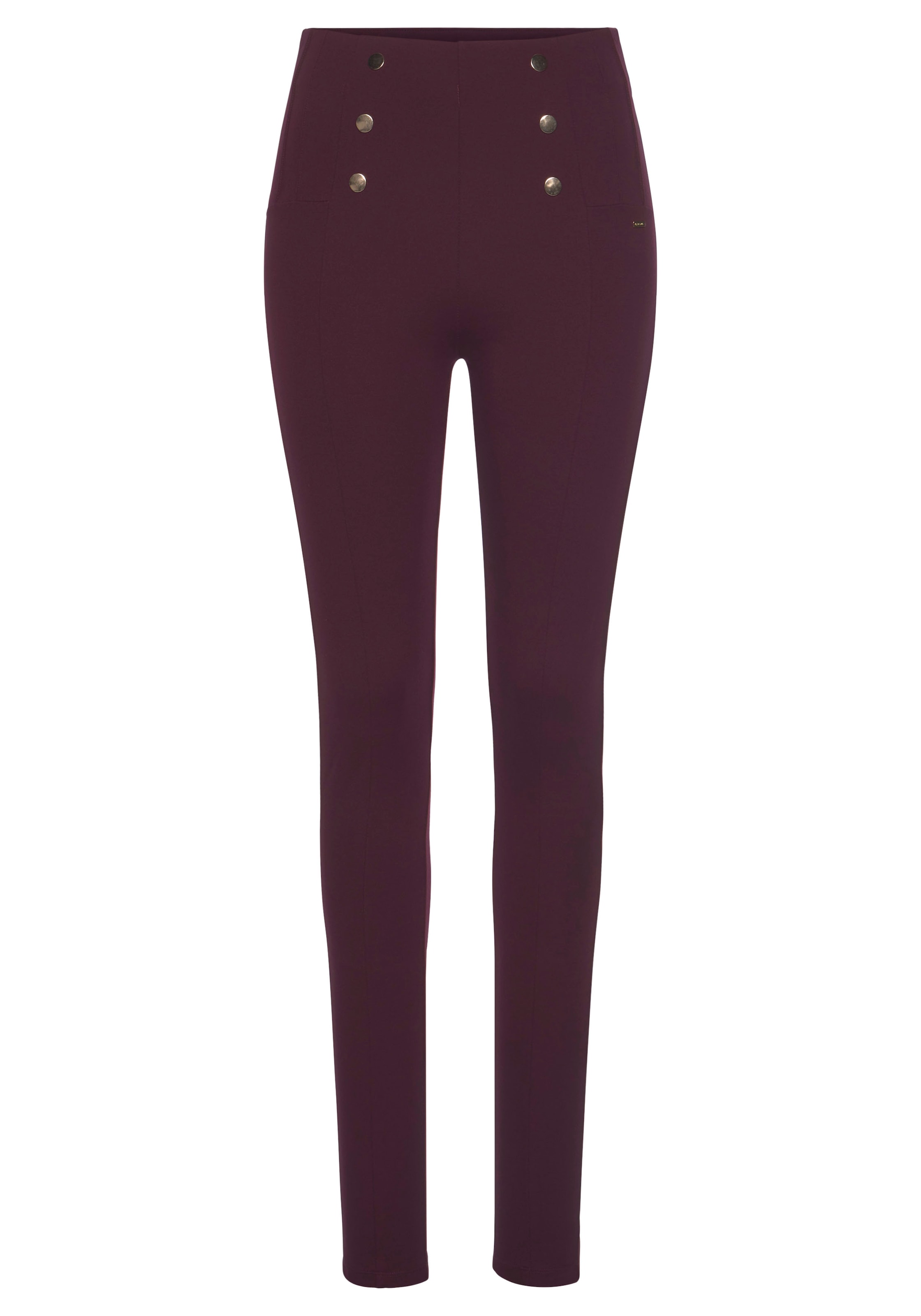 LASCANA Highwaist Leggings, mit Zierknöpfen