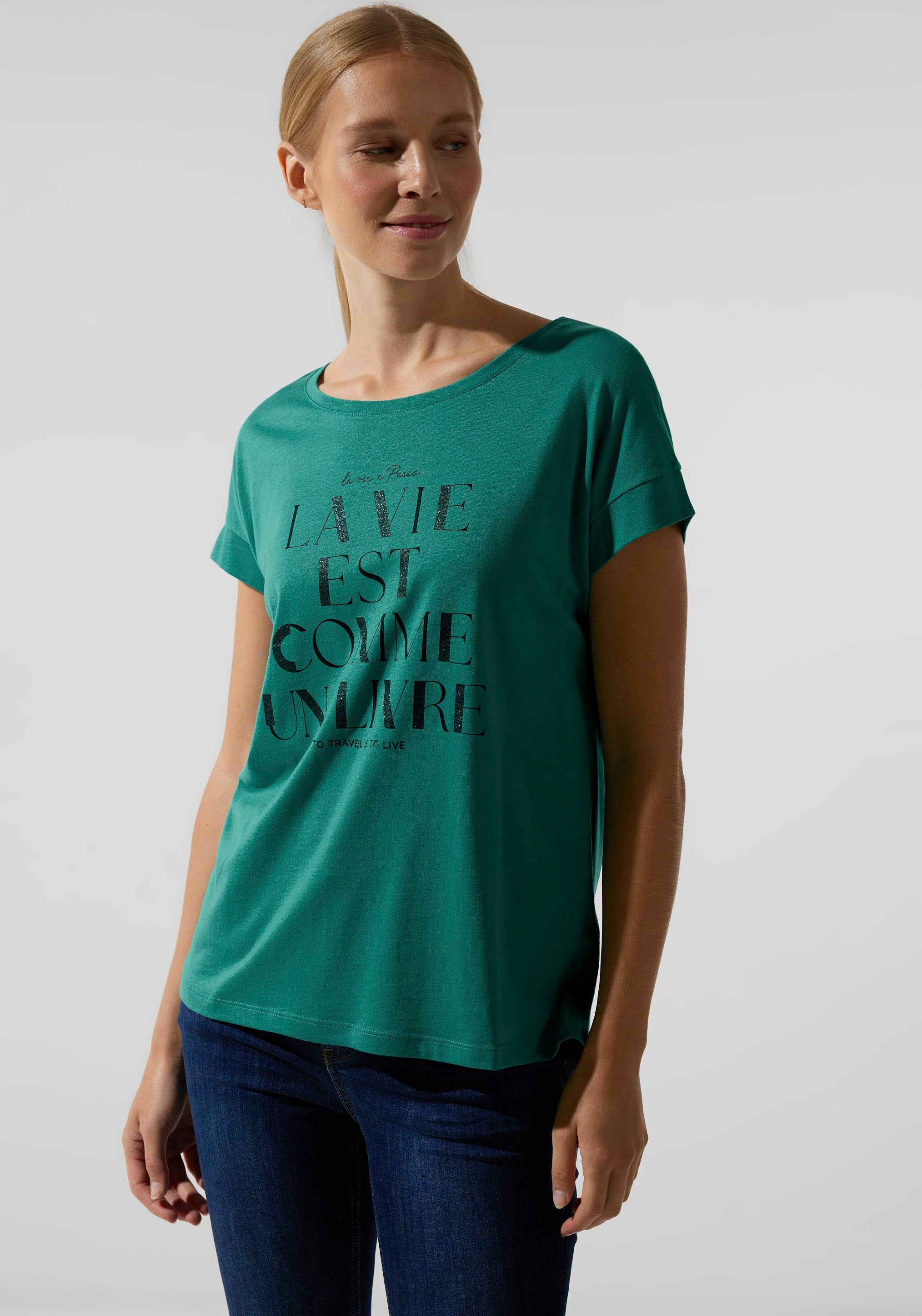 STREET ONE Schweiz bei shoppen schimmerndem mit online Jelmoli-Versand Shirttop, Frontprint