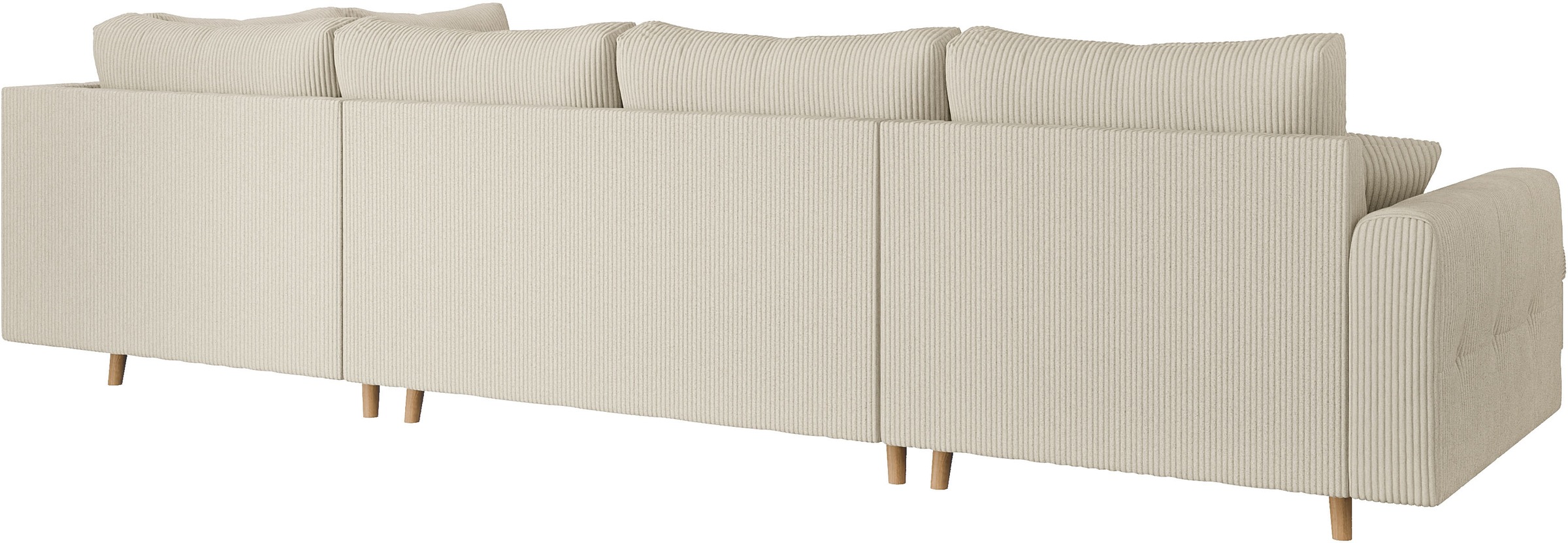 Home affaire Wohnlandschaft »CHARRE U-Form mit Ottomane, Masse B/T/H: 310/161/81 cm«, feine Steppung, lose Rücken- und Zierkissen, auch in Cord und Bouclé