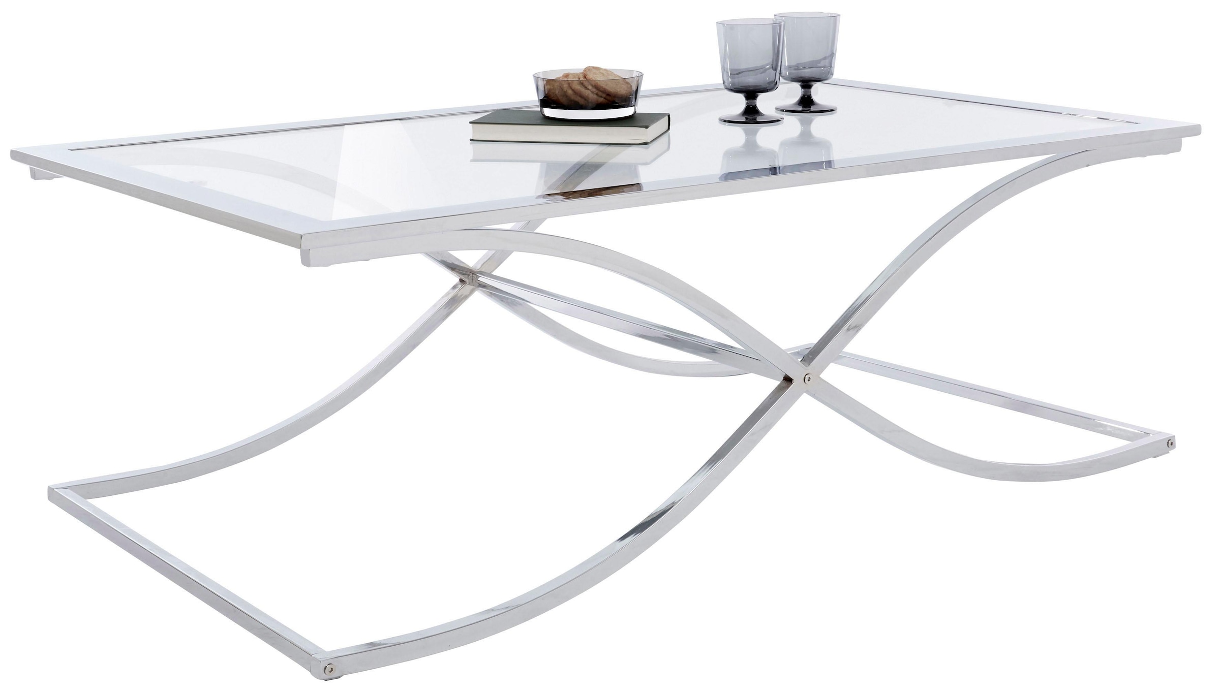 Guido Maria Kretschmer Home&Living Couchtisch »Ballum«, mit edlem Metallgestell und Glasplatte, Breite 120 cm