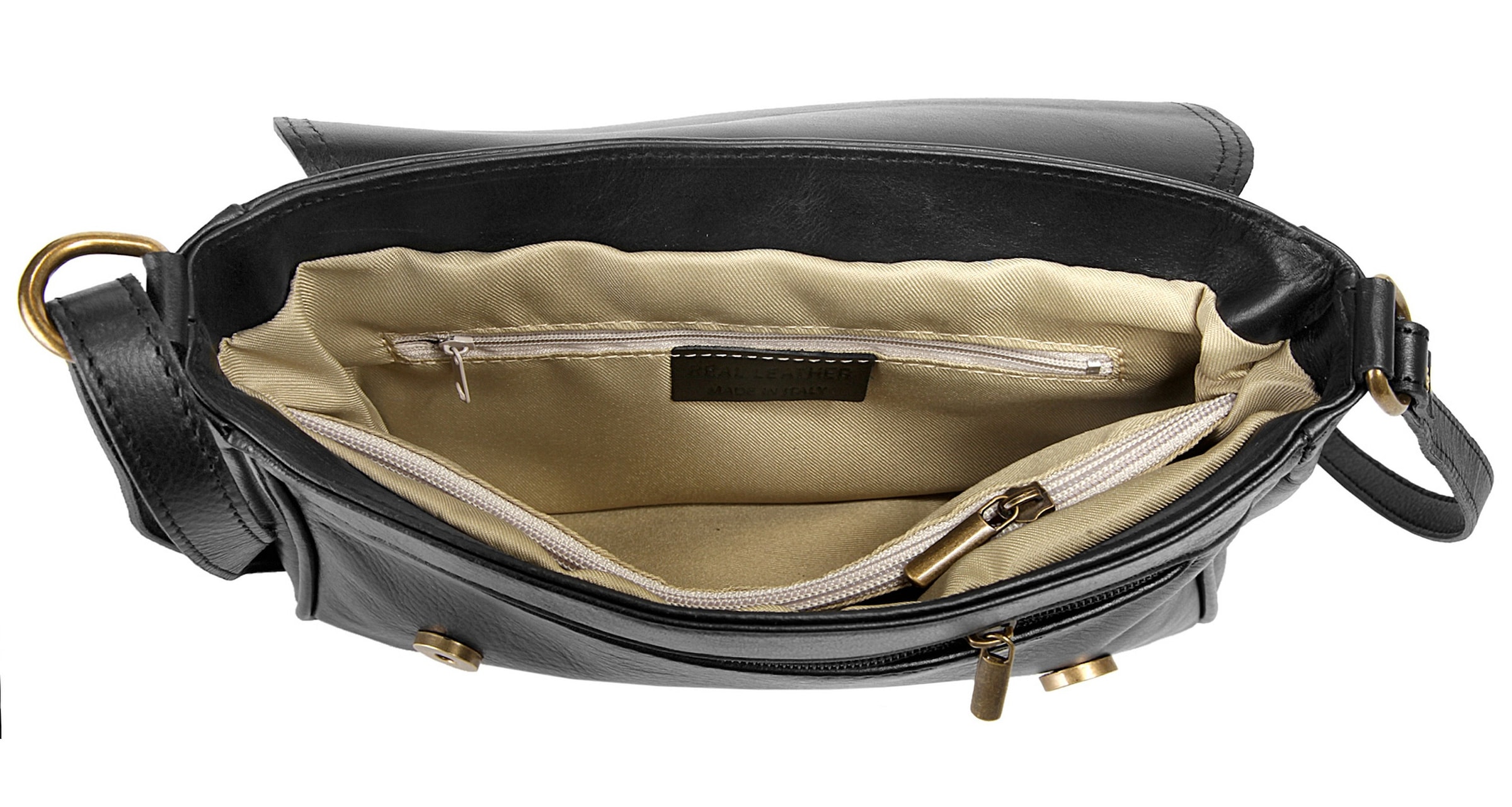 Cluty Umhängetasche, echt Leder, Made in Italy