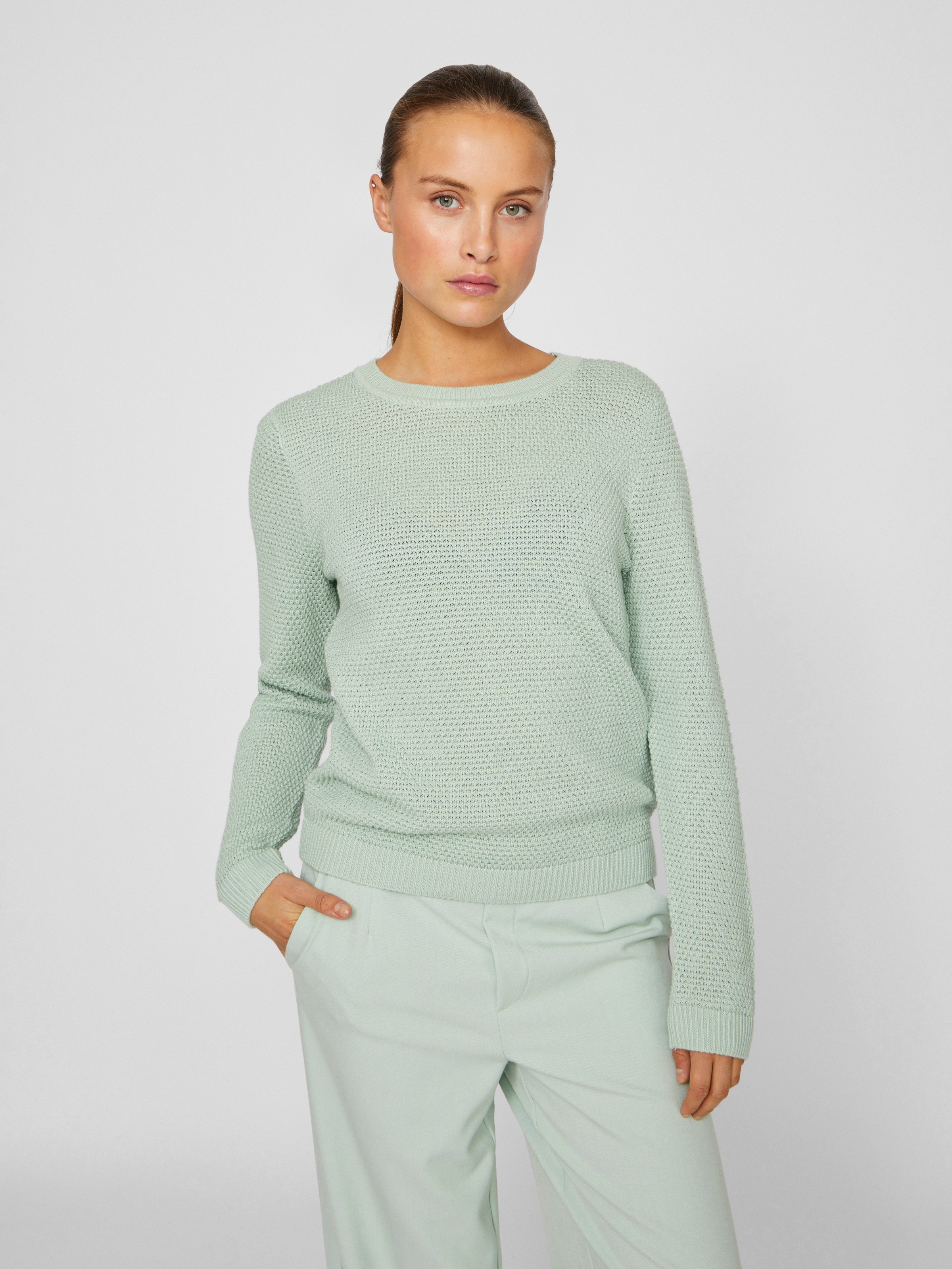 Vila Rundhalspullover »VIDALO O-NECK L/S KNIT TOP- NOOS«