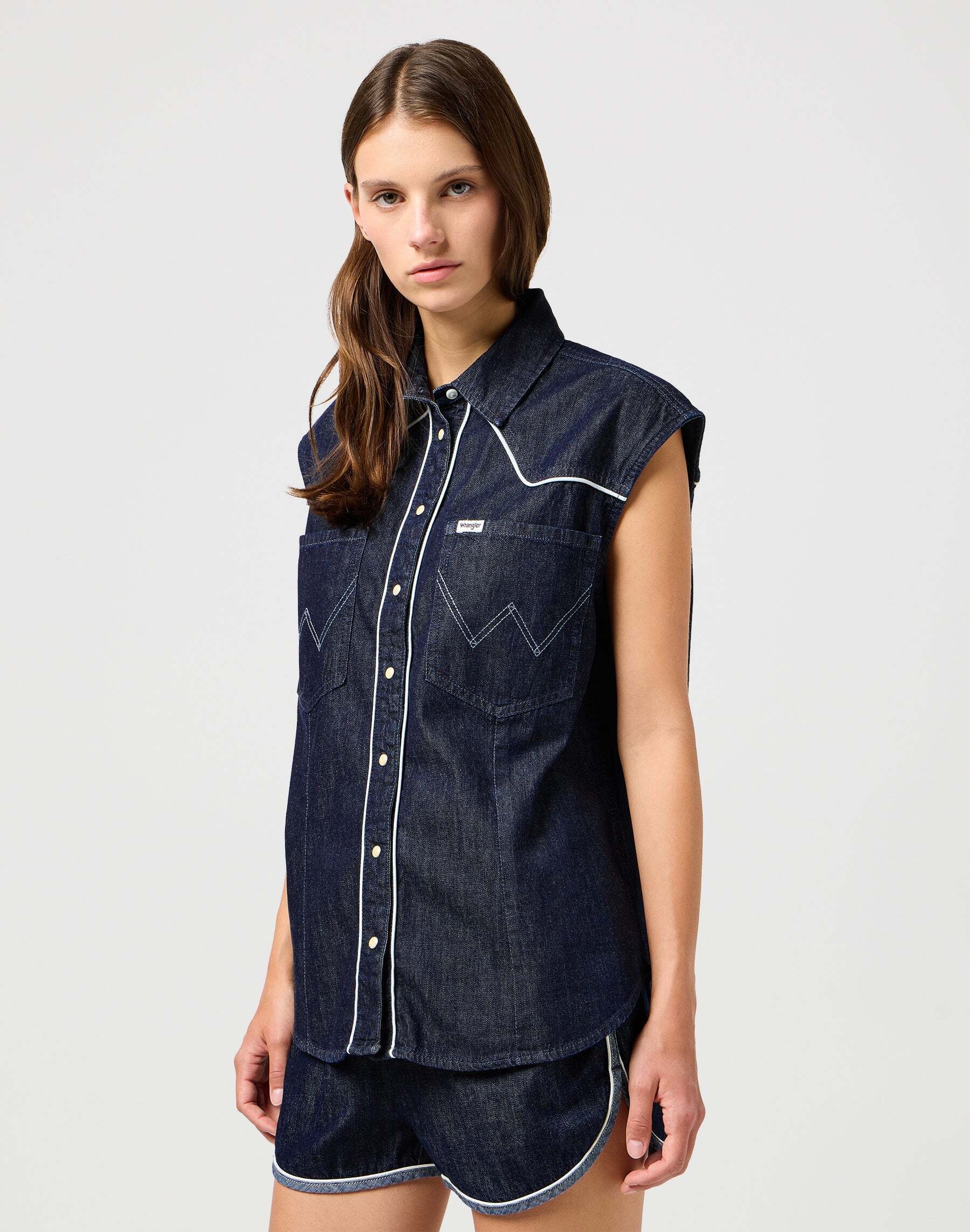 Wrangler Jeansbluse »Wrangler Jeanshemd Sleeveless Shirt«