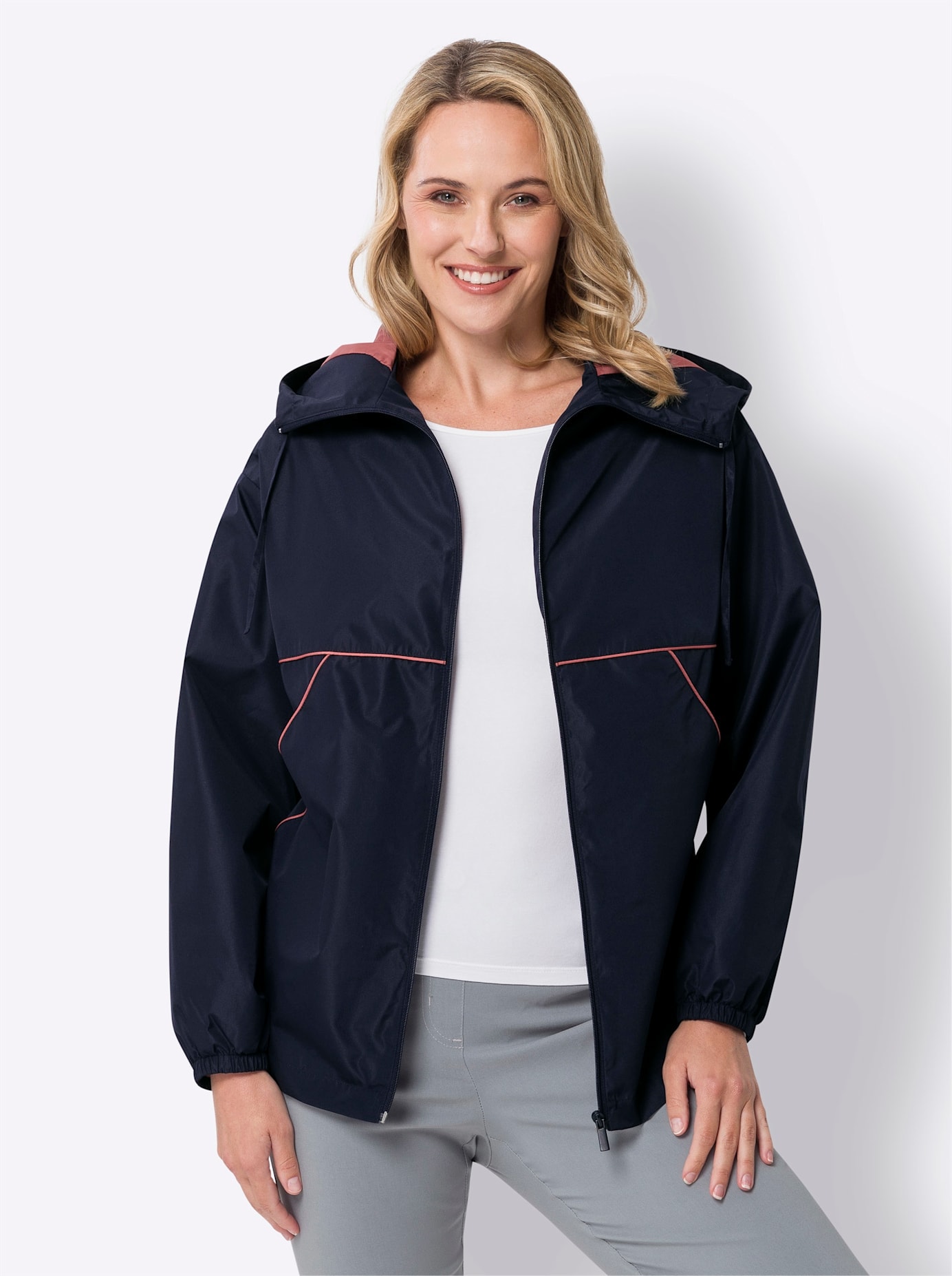 Classic Basics Langjacke, mit Kapuze