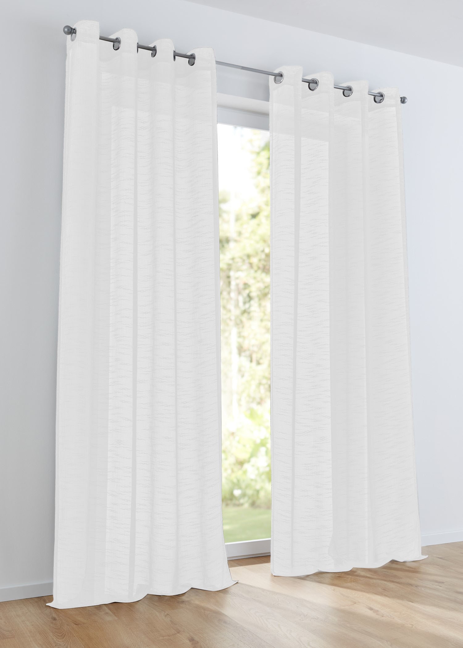 Kutti Vorhang »Celtic«, (1 St.), Gardine halbtransparent, Leinenoptik, Effektgarn