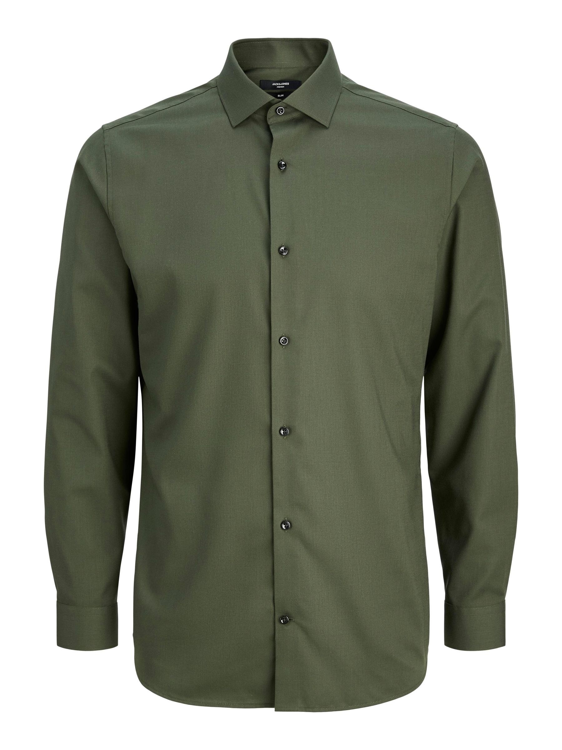 Jack & Jones Langarmhemd »JPRBLAPARKER Slim Fit Hemd, atmungsaktiv, ideal für den Alltag«, unifarben, modisch, slim fit, Baumwolle, Hemdkragen