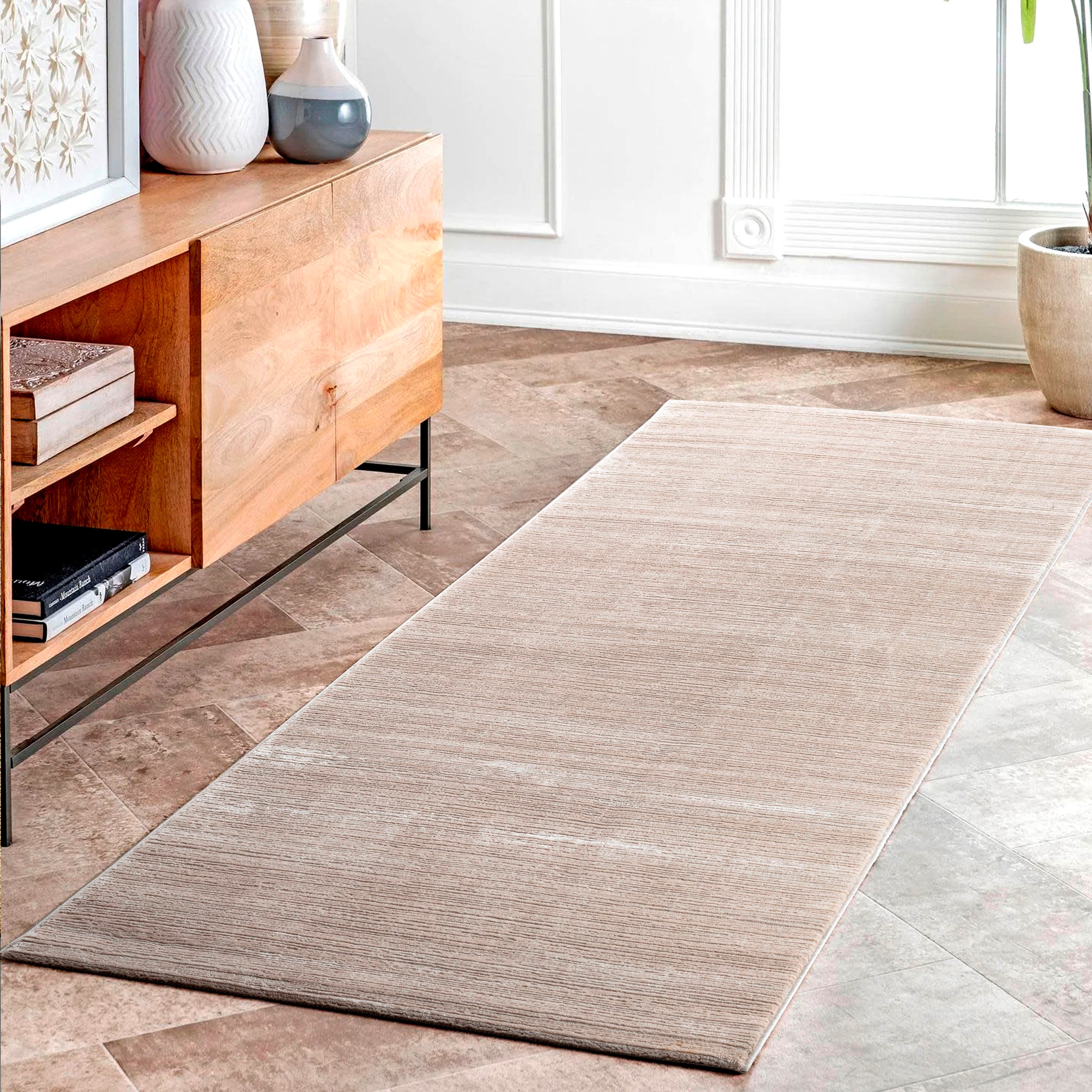 dezentem rechteckig, Verarbeitung Jelmoli-Versand Teppich online »Lima«, mit Sehrazat kaufen Kurzflorteppich Glanz, hochwertige |