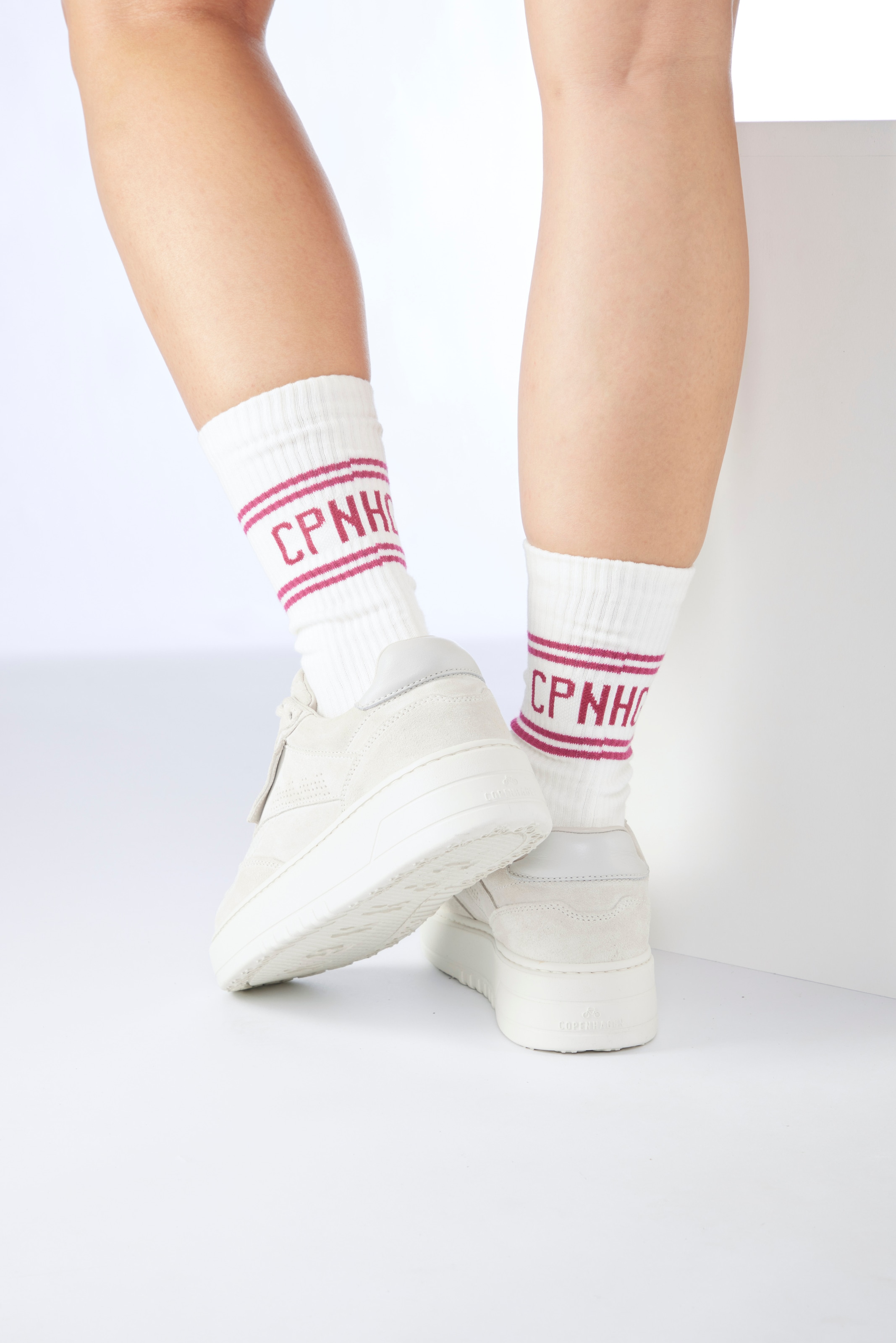 Copenhagen Studios Langsocken, (Packung, 2 Paar), mit Pikeé-Struktur unter der Sohle