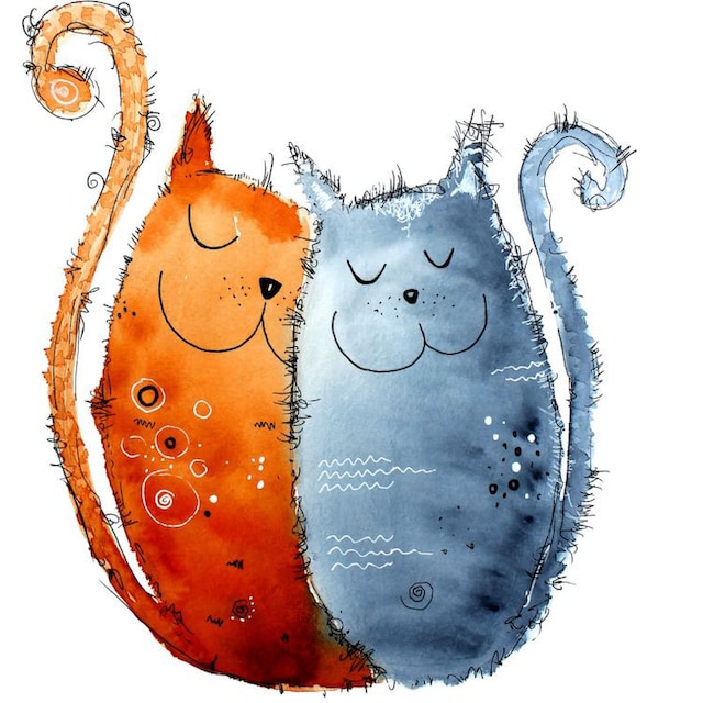 Wall-Art Wandtattoo »Lebensfreude - Verliebte Katzen«, (1 St.) online  bestellen | Jelmoli-Versand
