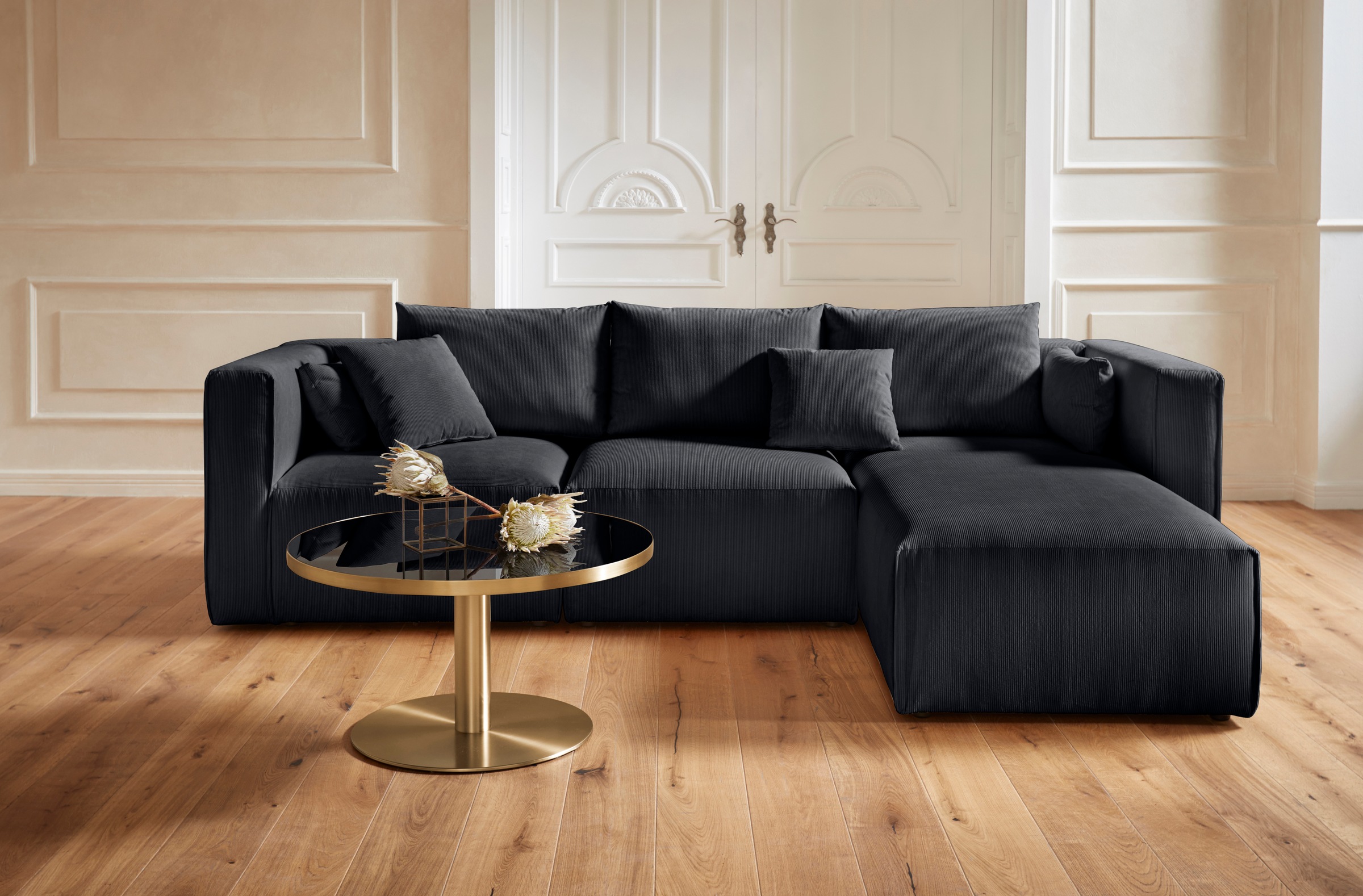 Guido Maria Kretschmer Home&Living Ecksofa »Comfine L-Form«, zusammengesetzt aus Modulen, 3 Bezugsqualitäten und viele Farben
