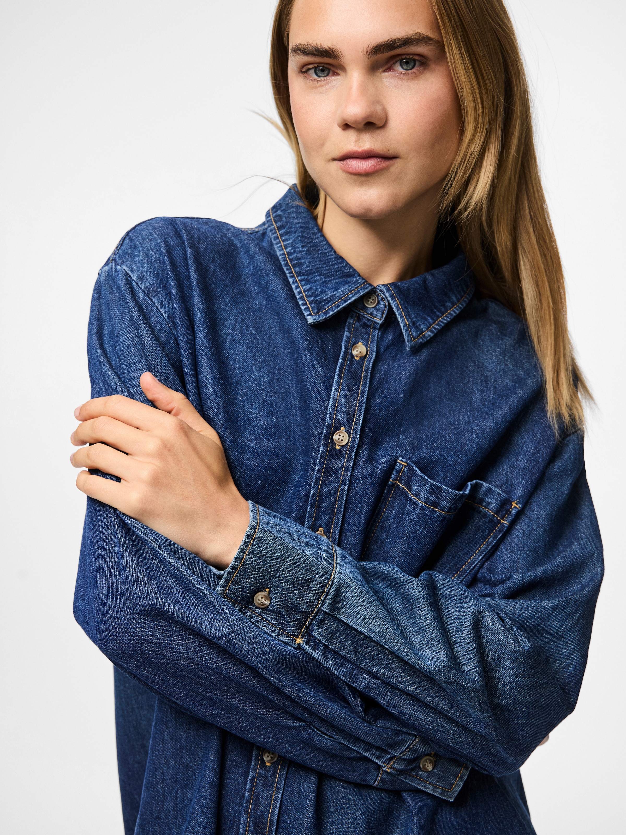 pieces Jeansbluse »PCMAISIE LS DENIM SHIRT NOOS BC«