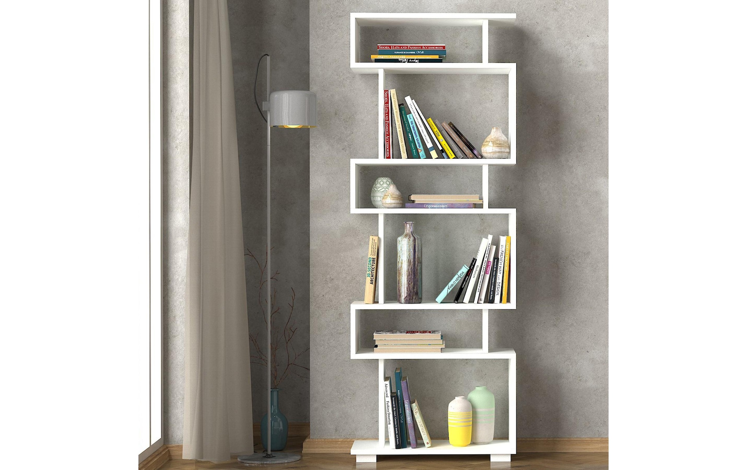 WOODY FASHION Regal »Blok 60 x 165 x 45065 cm, Weiss«
