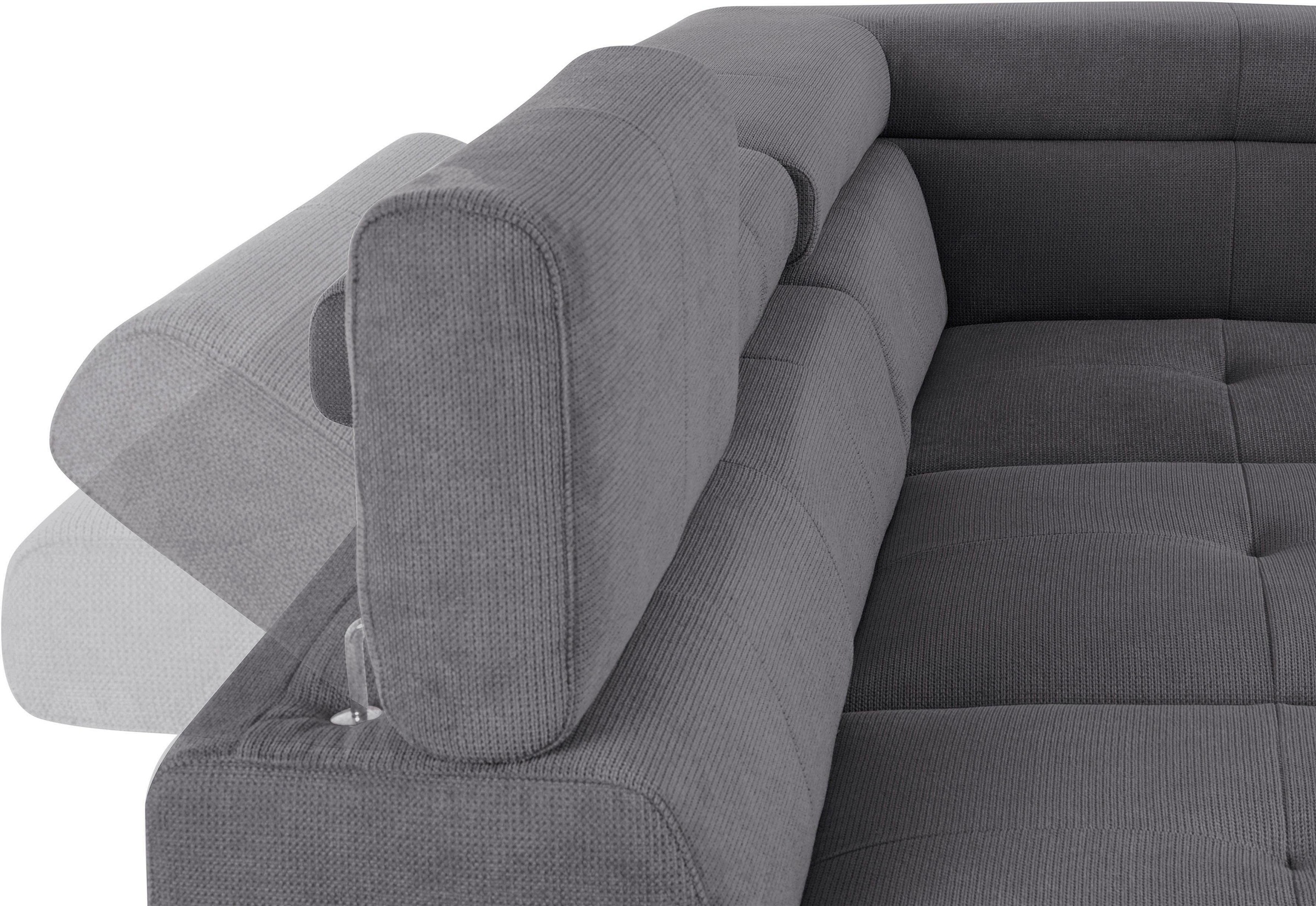 COTTA Polstergarnitur »Enterprise L-Form«, (Set), Set bestehend aus: Ecksofa mit Arm- & Kopfteilverstellung & Hocker