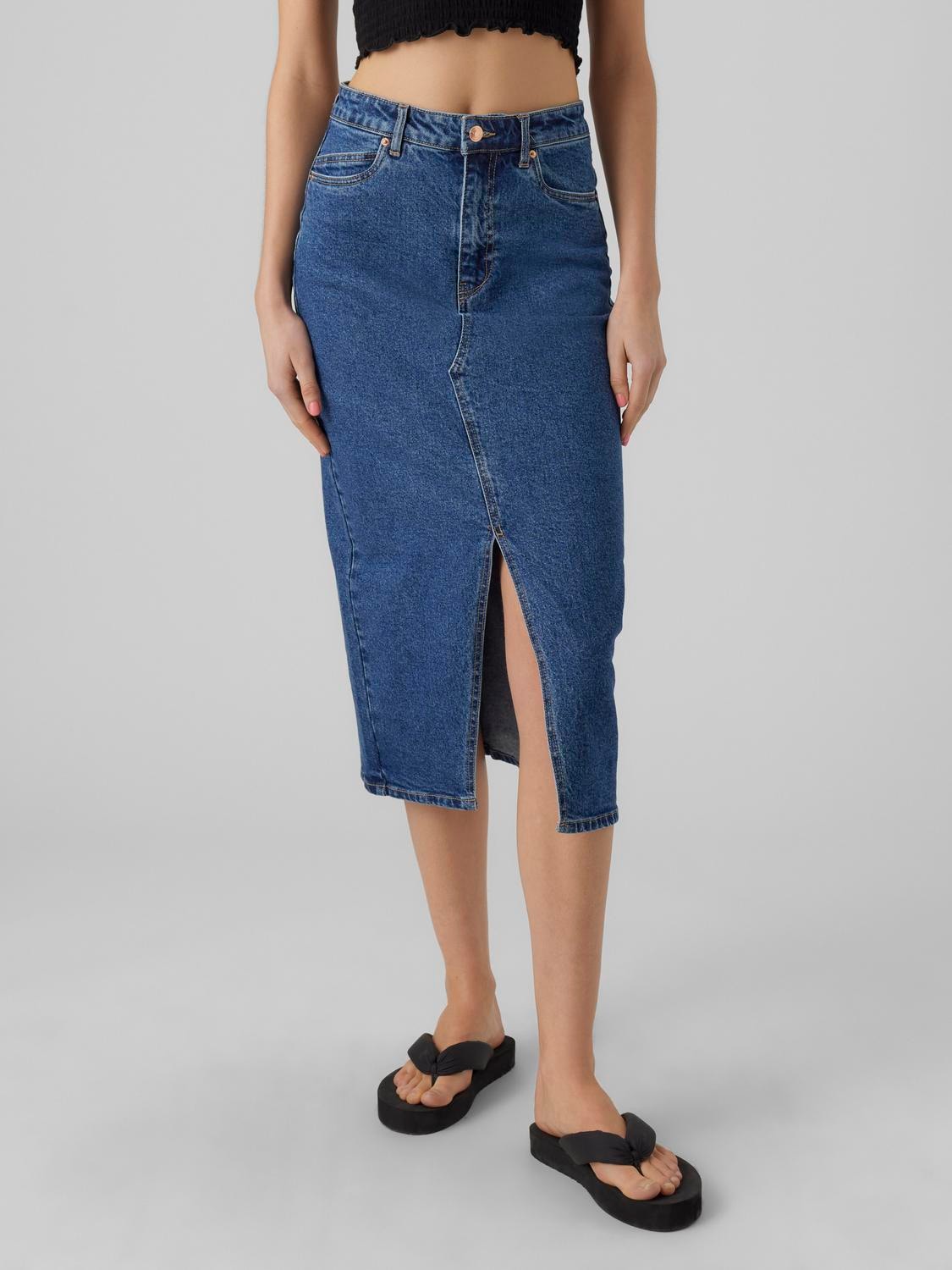 Maxirock »VMVERI HR CALF DENIM SKIRT GA NOOS«