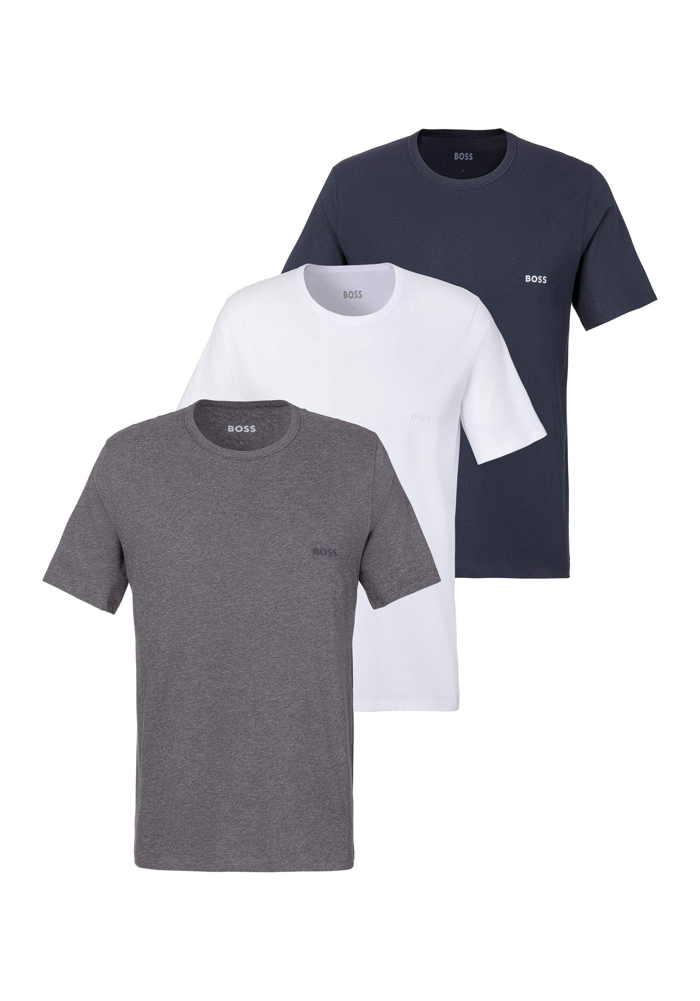 BOSS T-Shirt »Rundhals BOSS ONE x David Beckham«, (Packung, 3 tlg., 3er-Pack), mit dezentem BOSS Logo-Print