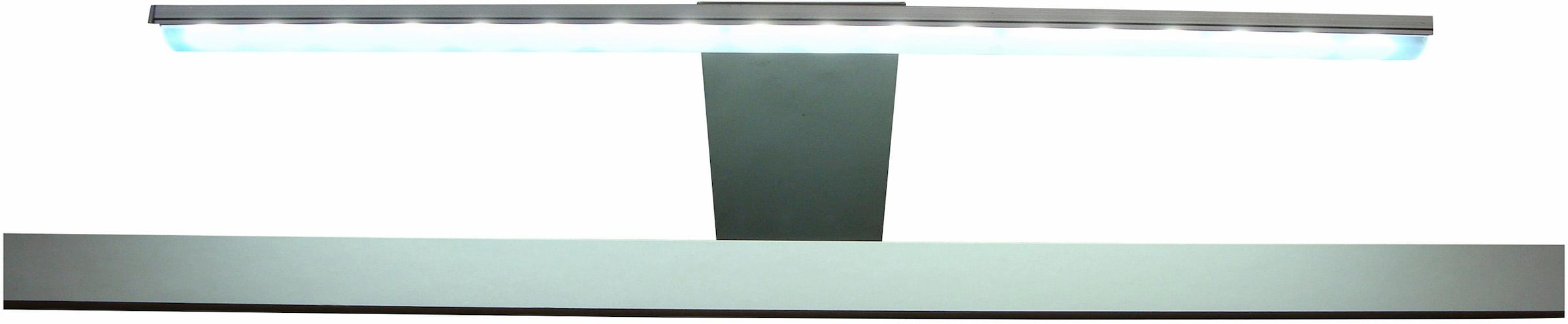 trendteam LED Spiegelleuchte, 18 flammig-flammig, Aufsatzleuchte, 37x18x13 cm in Kaltweiss mit Schalter u. Steckdosenbox