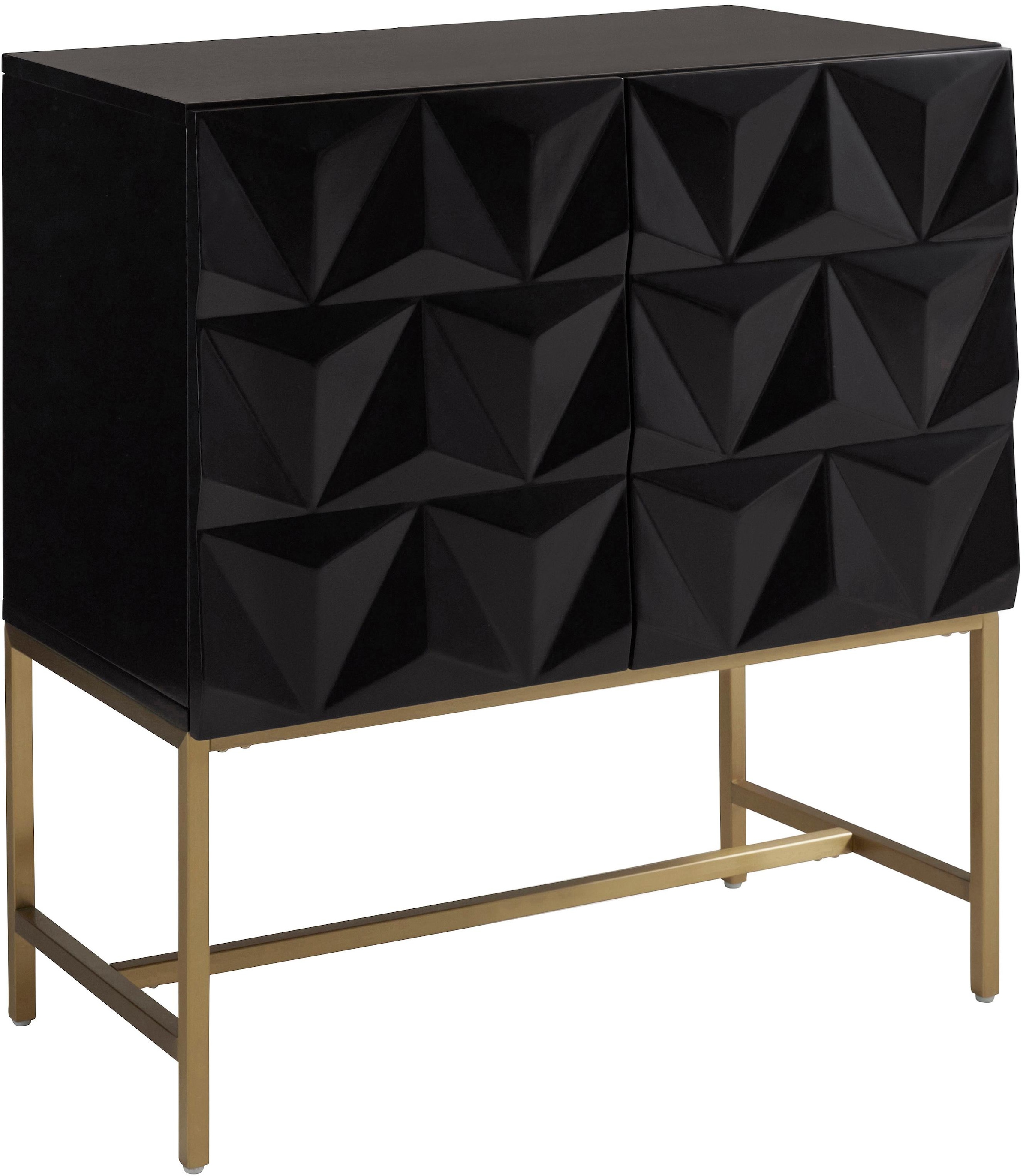 Leonique Sideboard »Rovuma«, in 3D-Optik und goldfarbenem Metallgestell