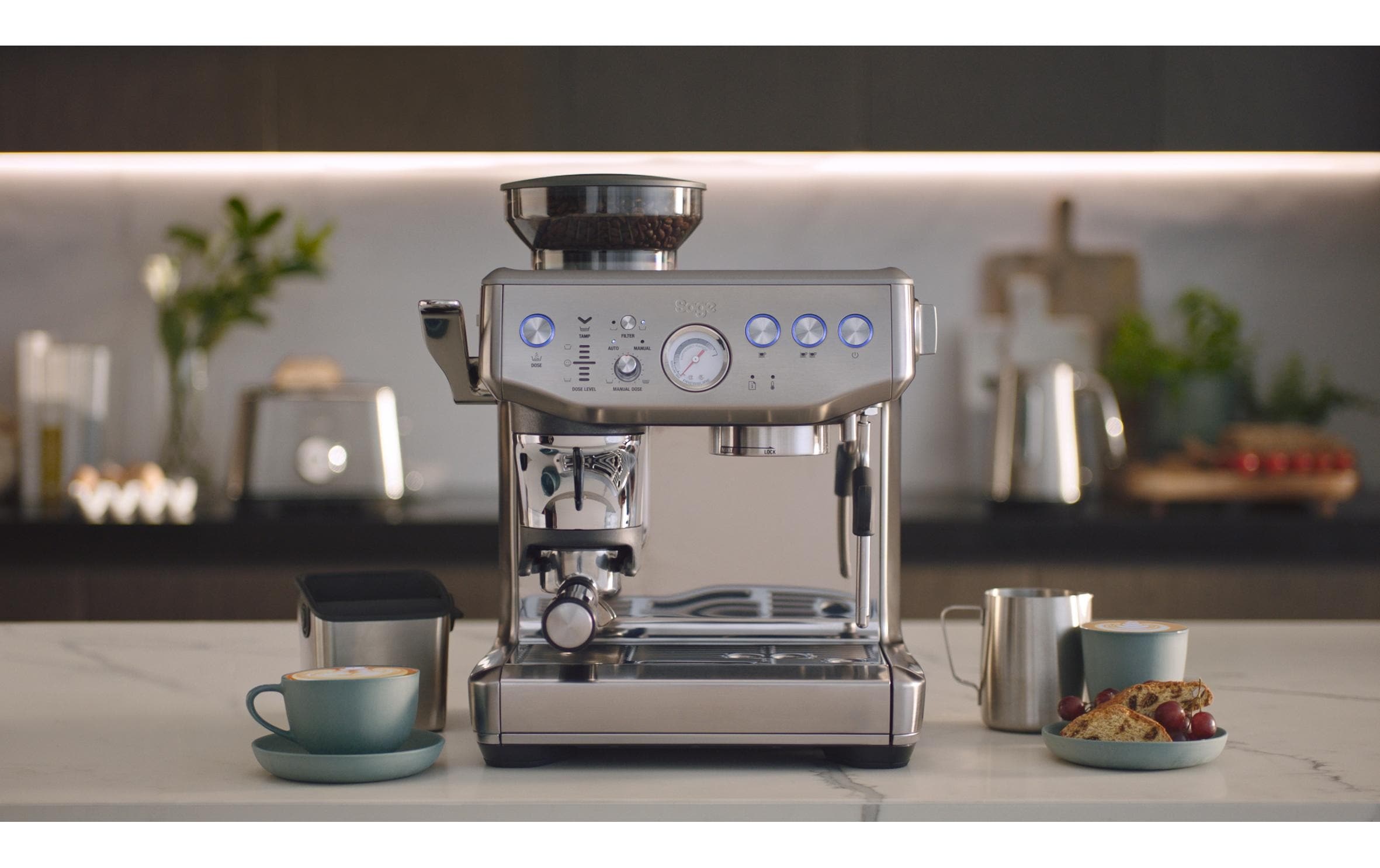 Sage Siebträgermaschine »Barista Impress Stain.steel«